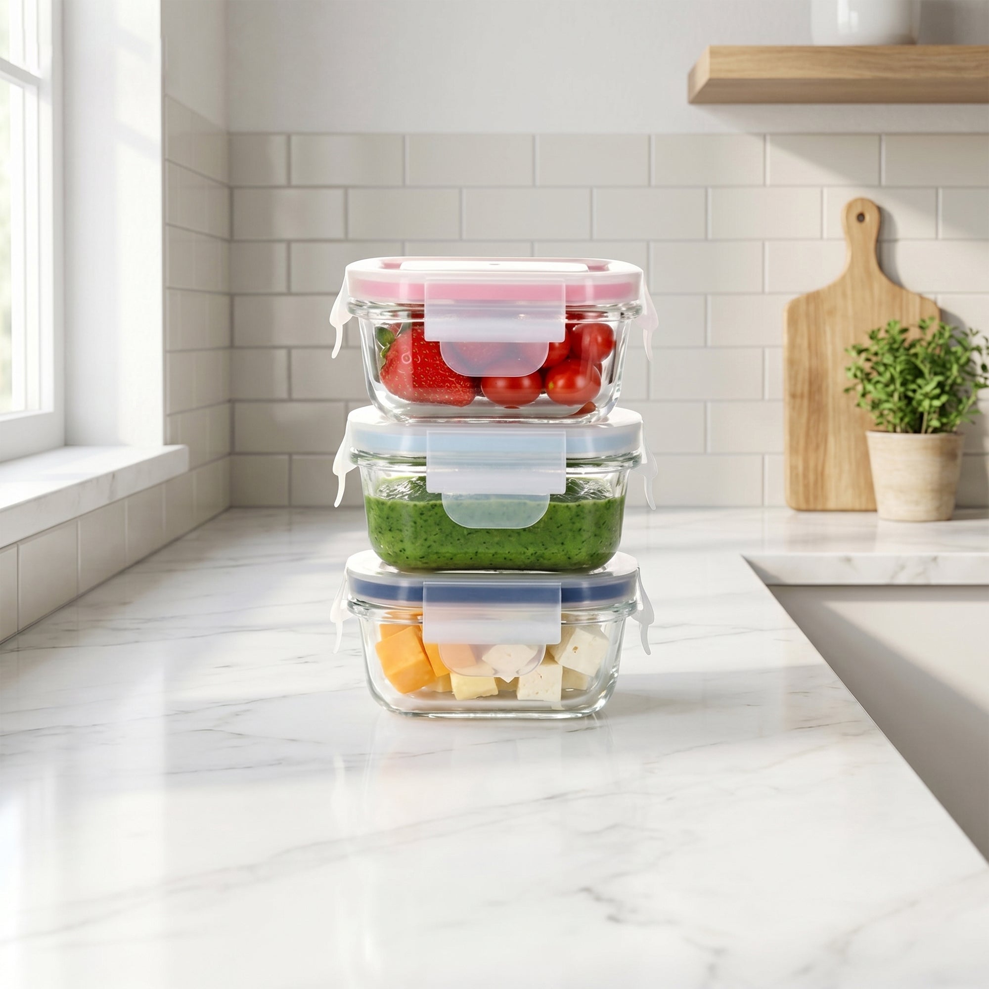 Rectangular Mini Glass Container Set