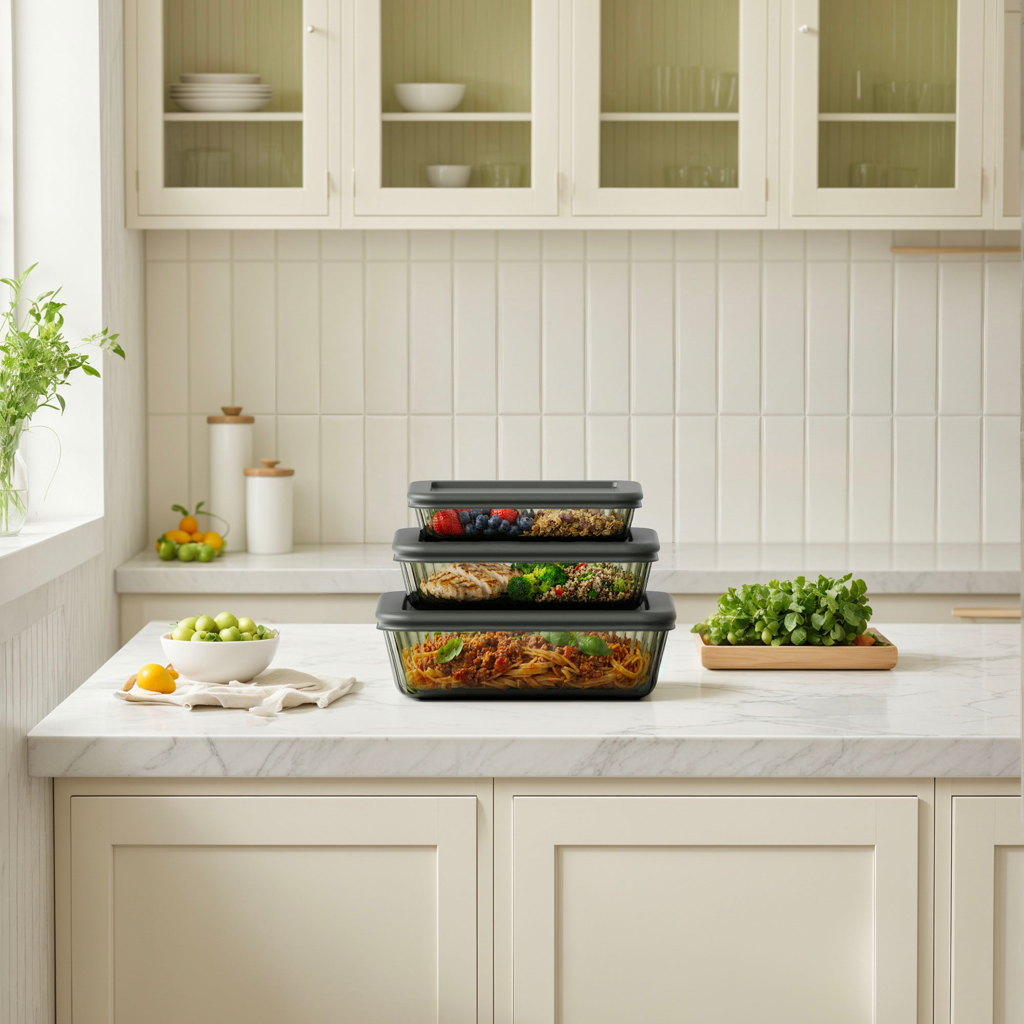 Tinted Rectangular Container Set