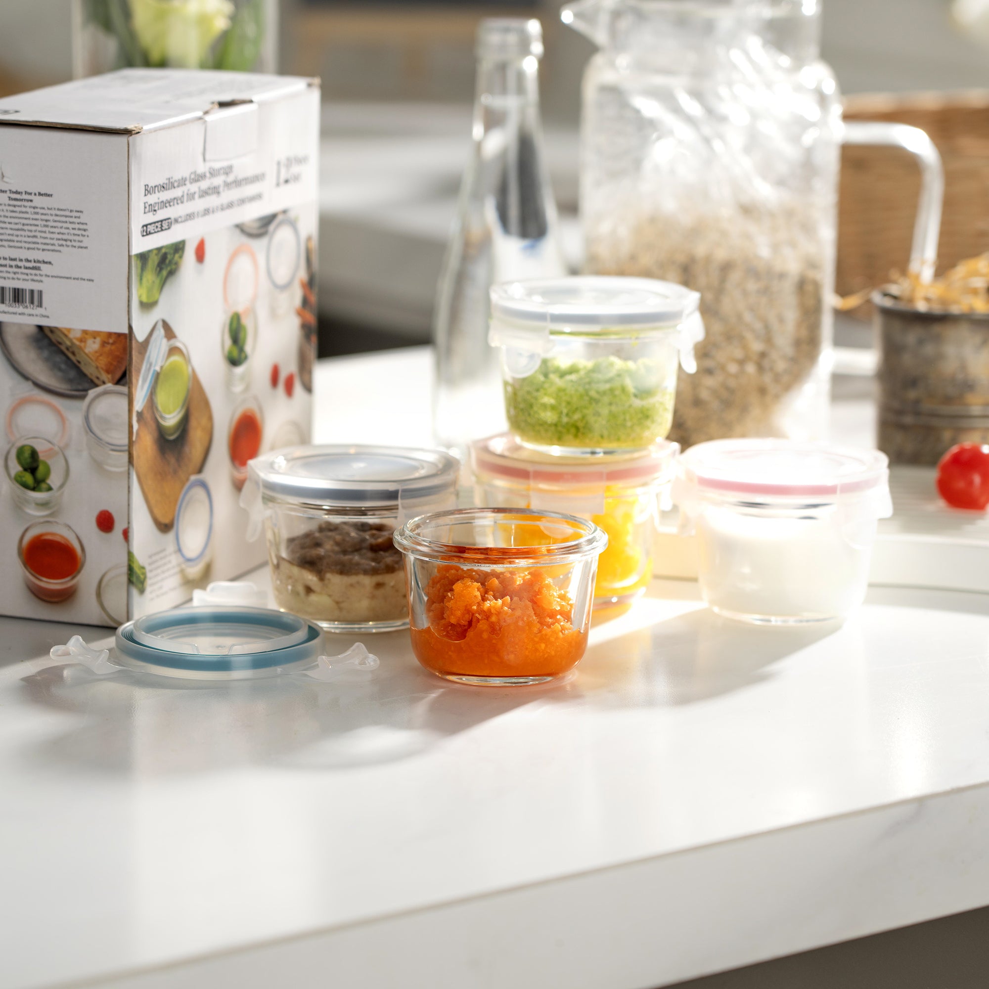 Round Mini Glass Container Set