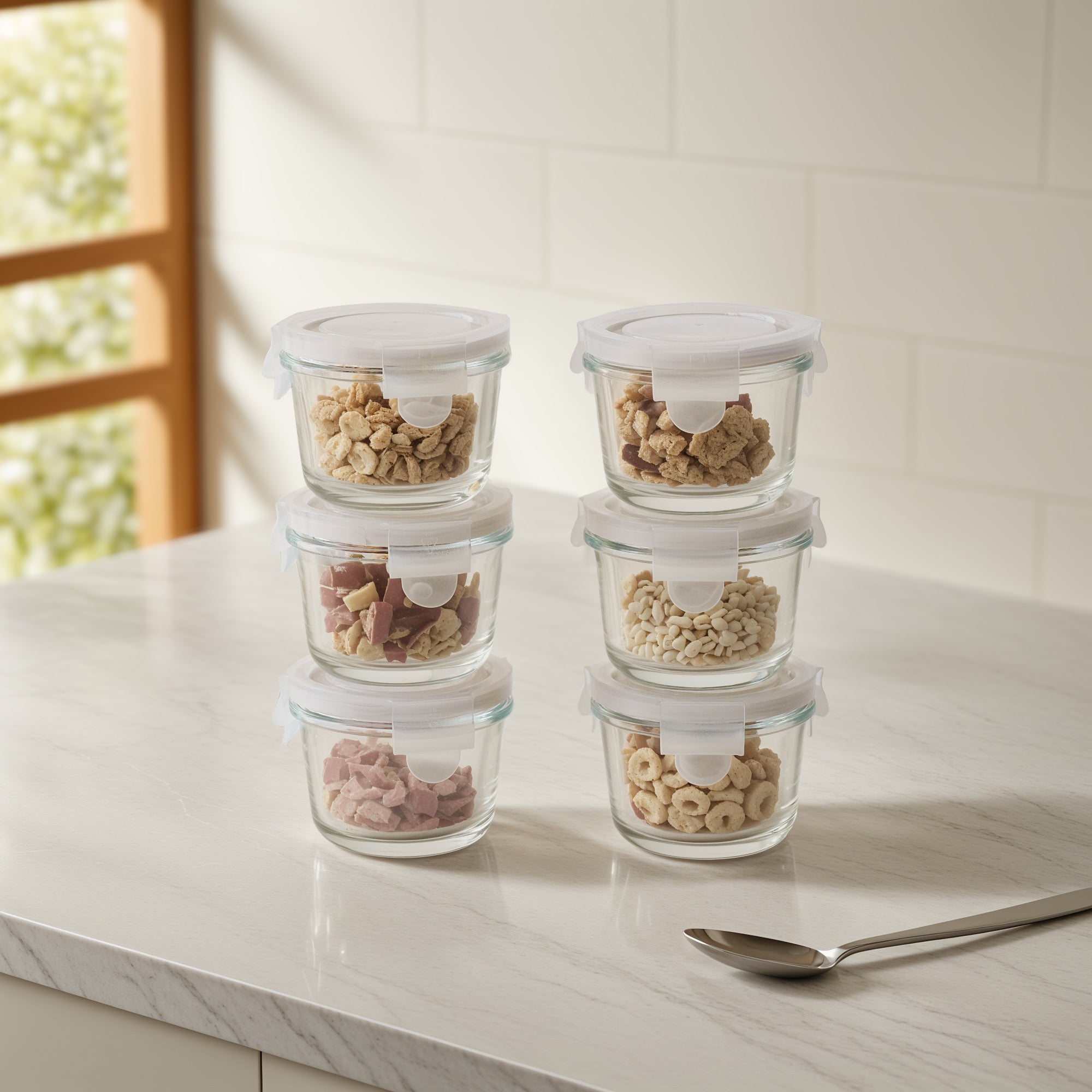 Round Mini Glass Container Set