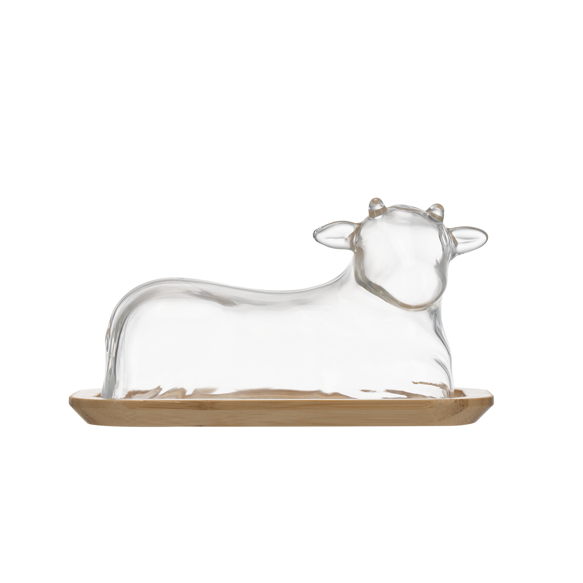 Hand-Blown Cow Butter Dish