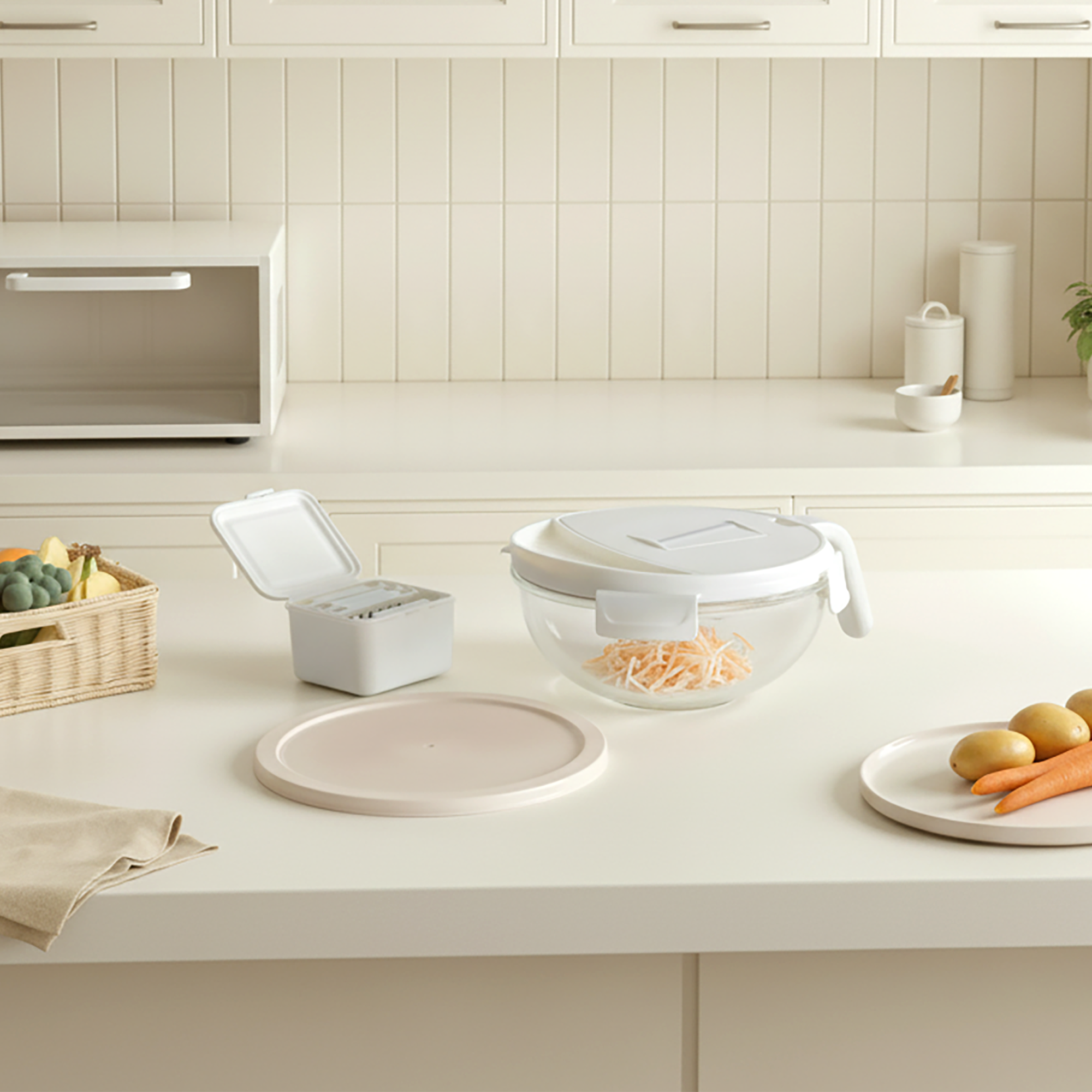 Multipurpose Glass Grater/Salad Bowl