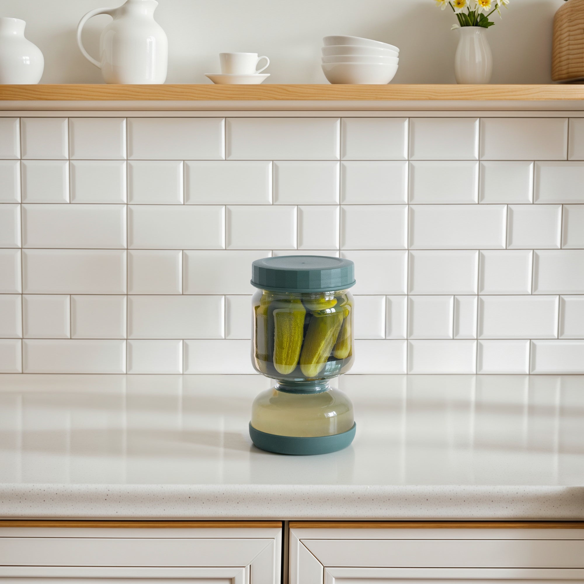 Glass Flip-Over Pickle Jar