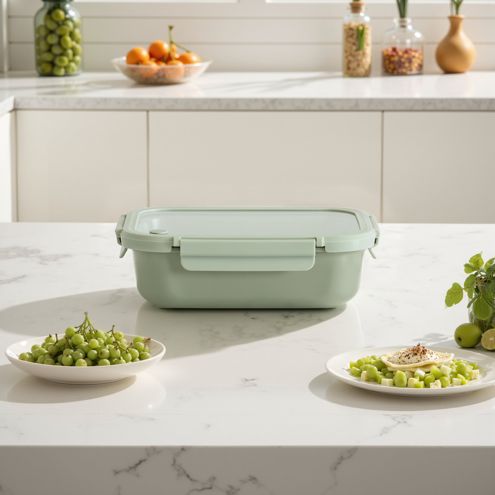 Stoneware Container - Sage Green