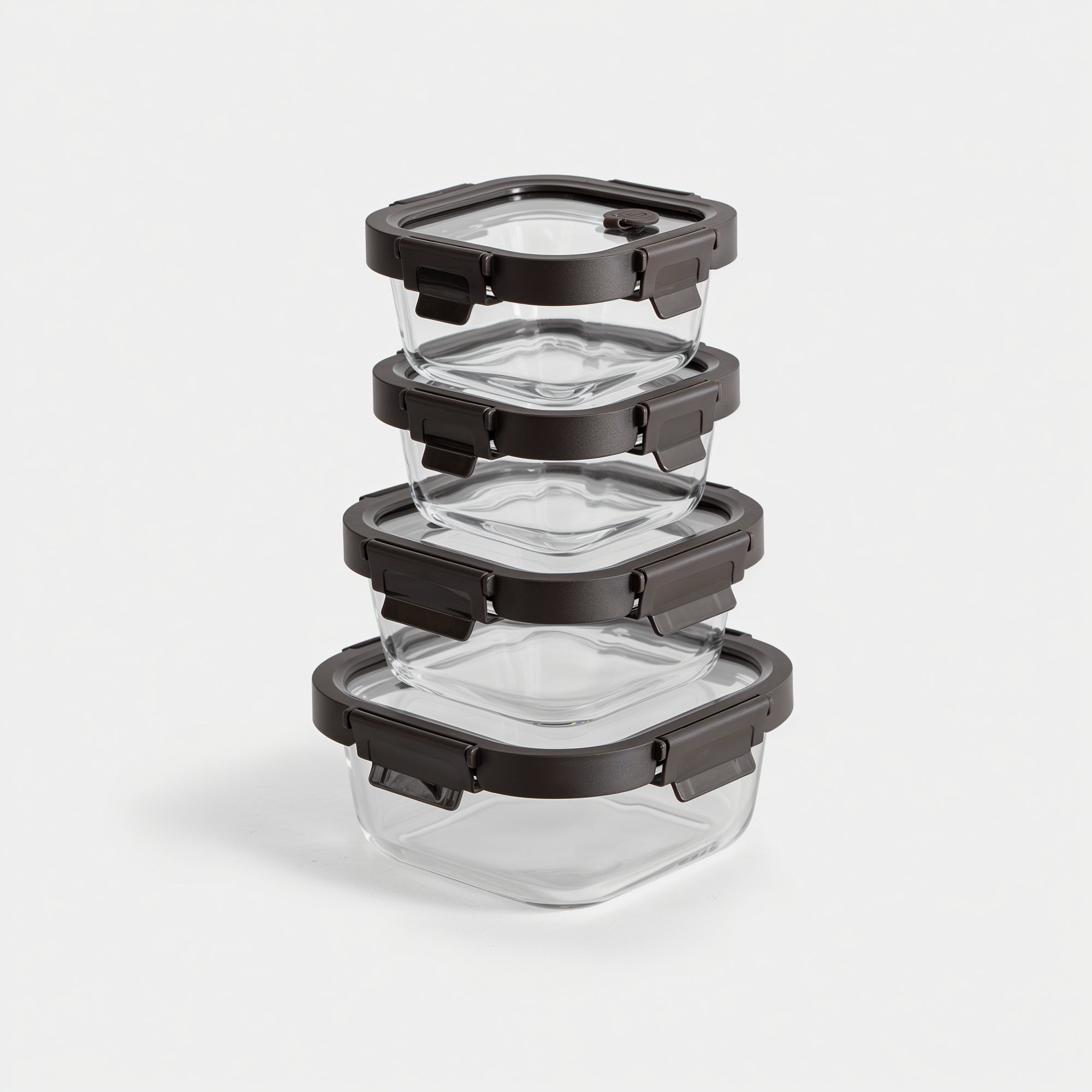 Square Glass Container Set (Espresso, 4-pc)