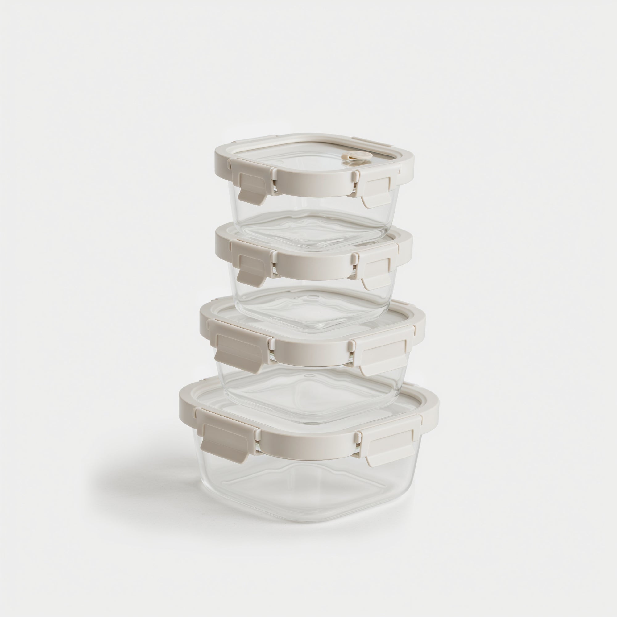 Square Glass Container Set (Vanilla, 4-pc)