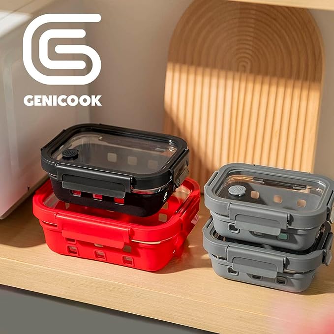 Rectangular Glass Containers + Lids Set