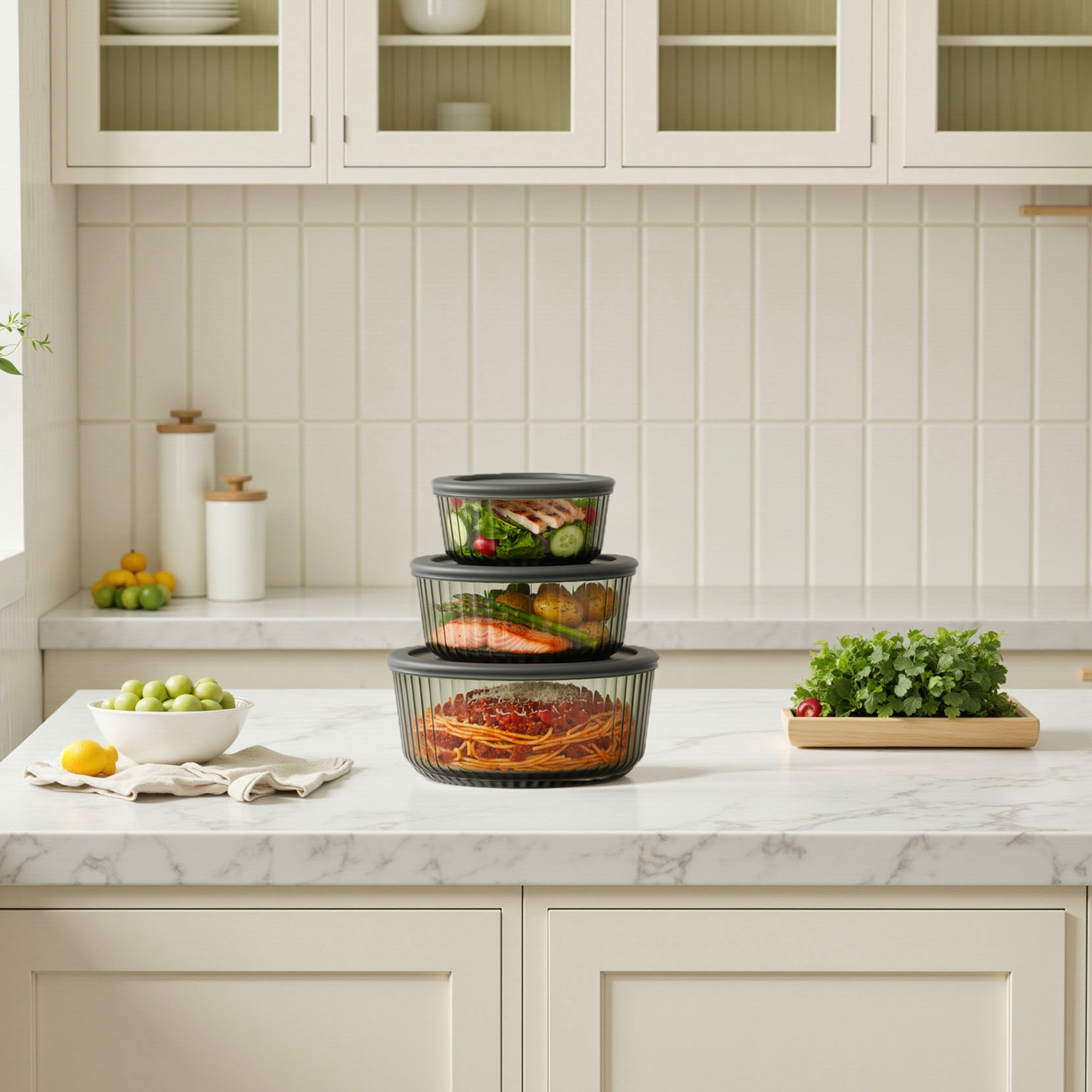 Tinted Round Container Set