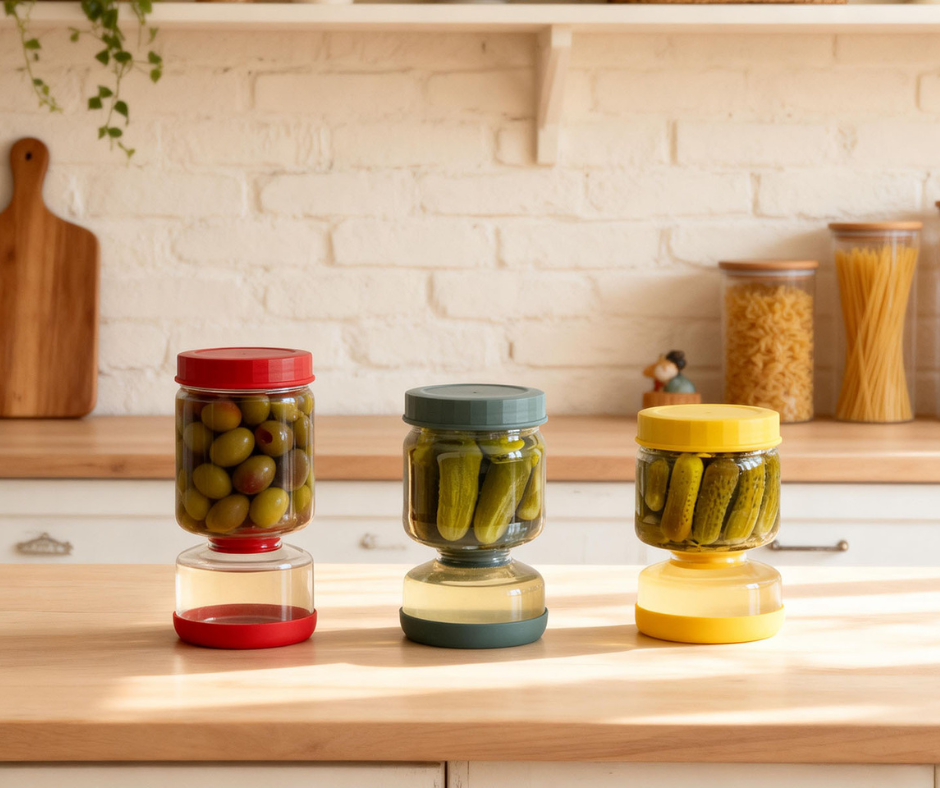 Glass Flip-Over Pickle Jar for Winter Cooking in North America
