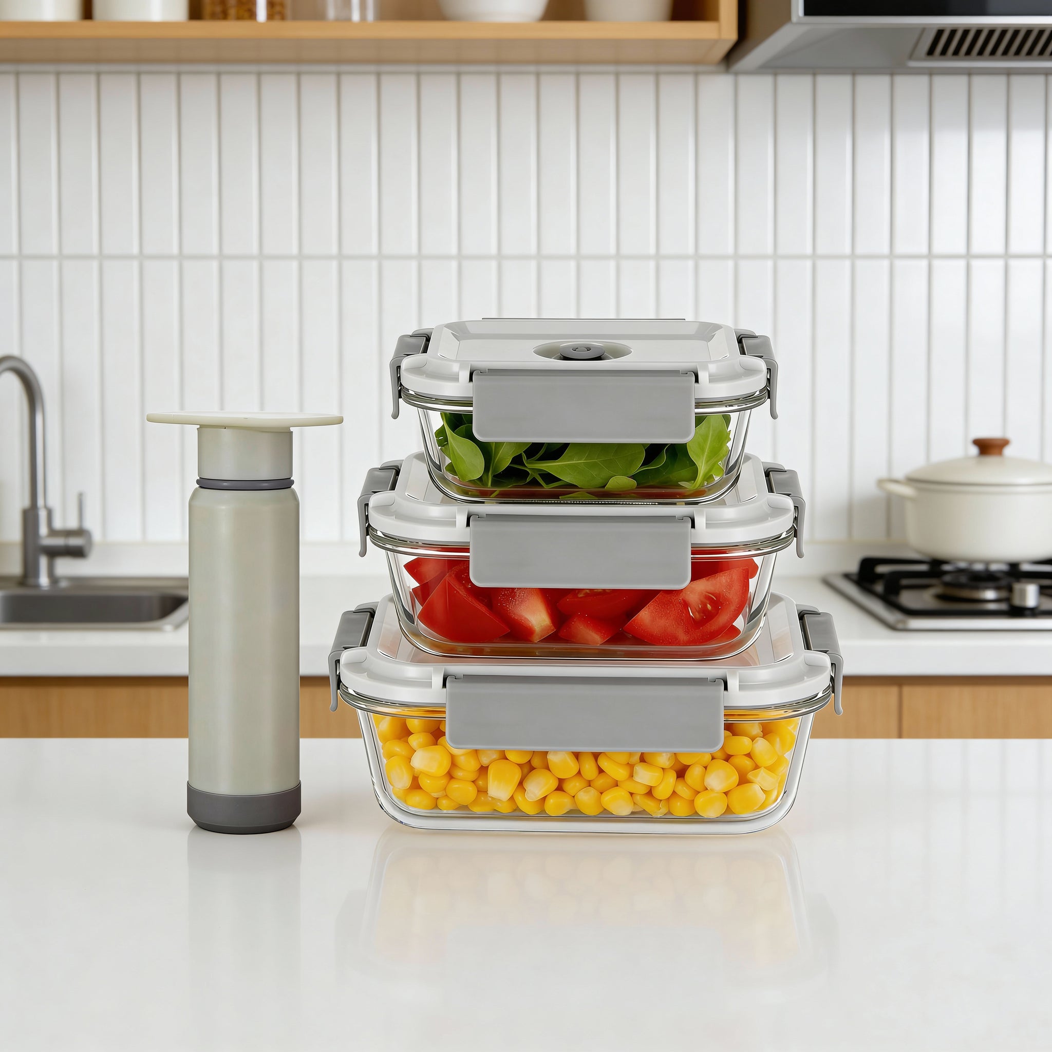 Vacuum Sealable Glass Container Set