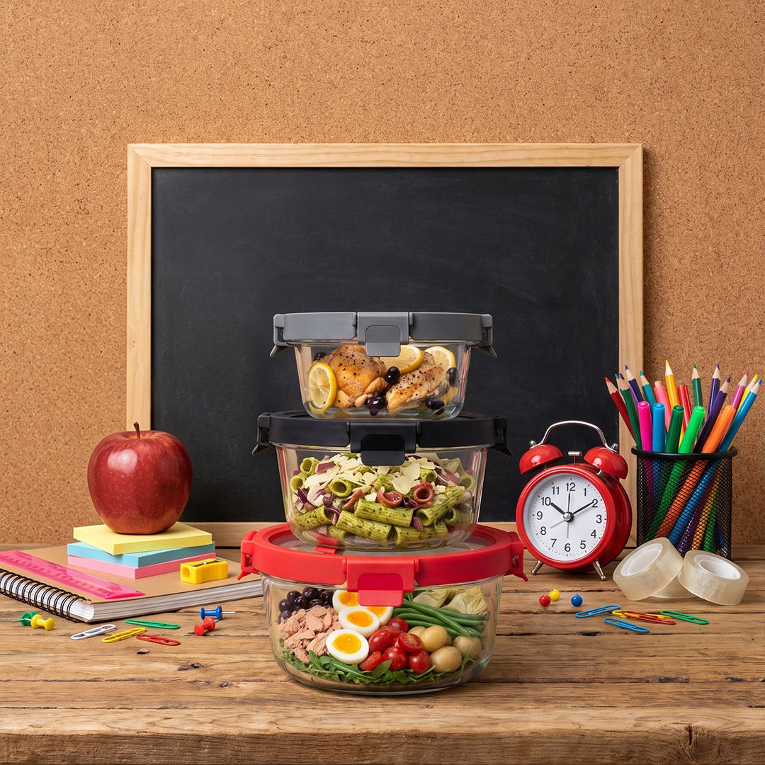 Glass Containers & Lids - Round