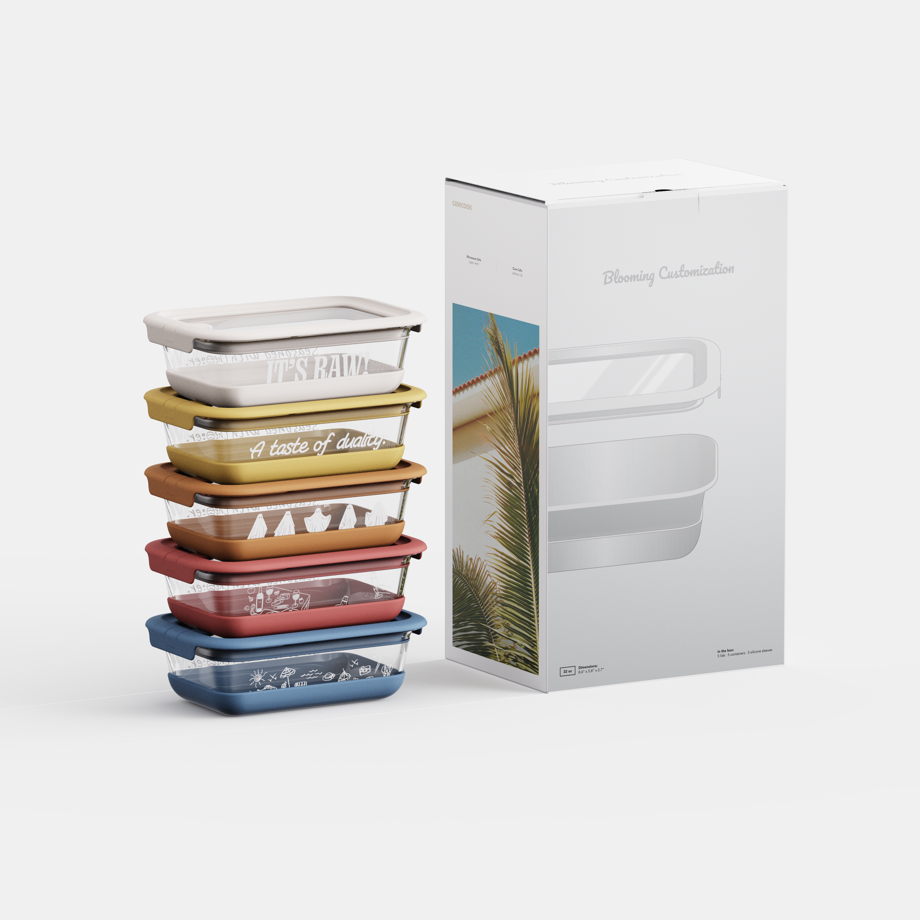 Custom Borosilicate Glass Food Container | Design Your Own
