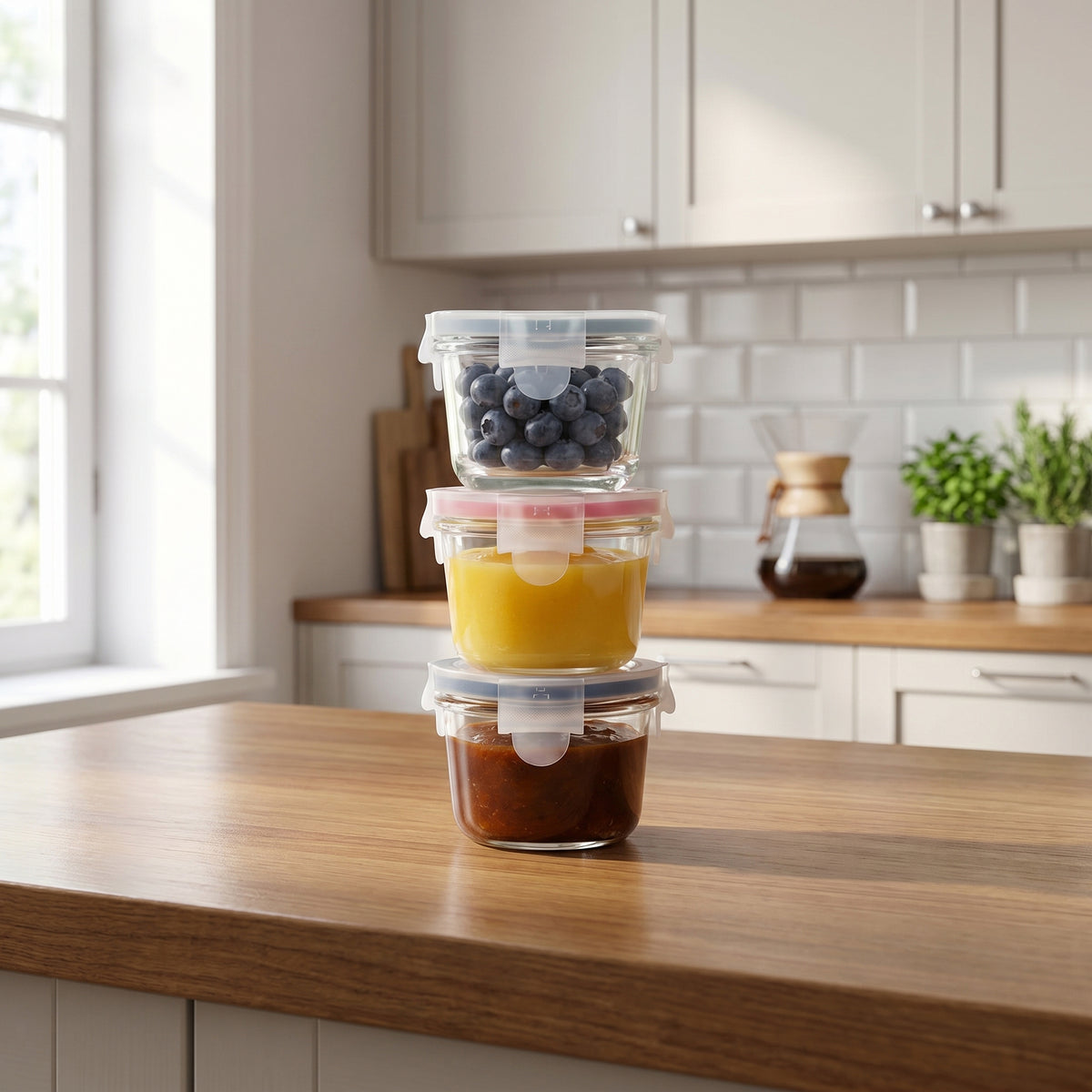 Round Mini Glass Container Set