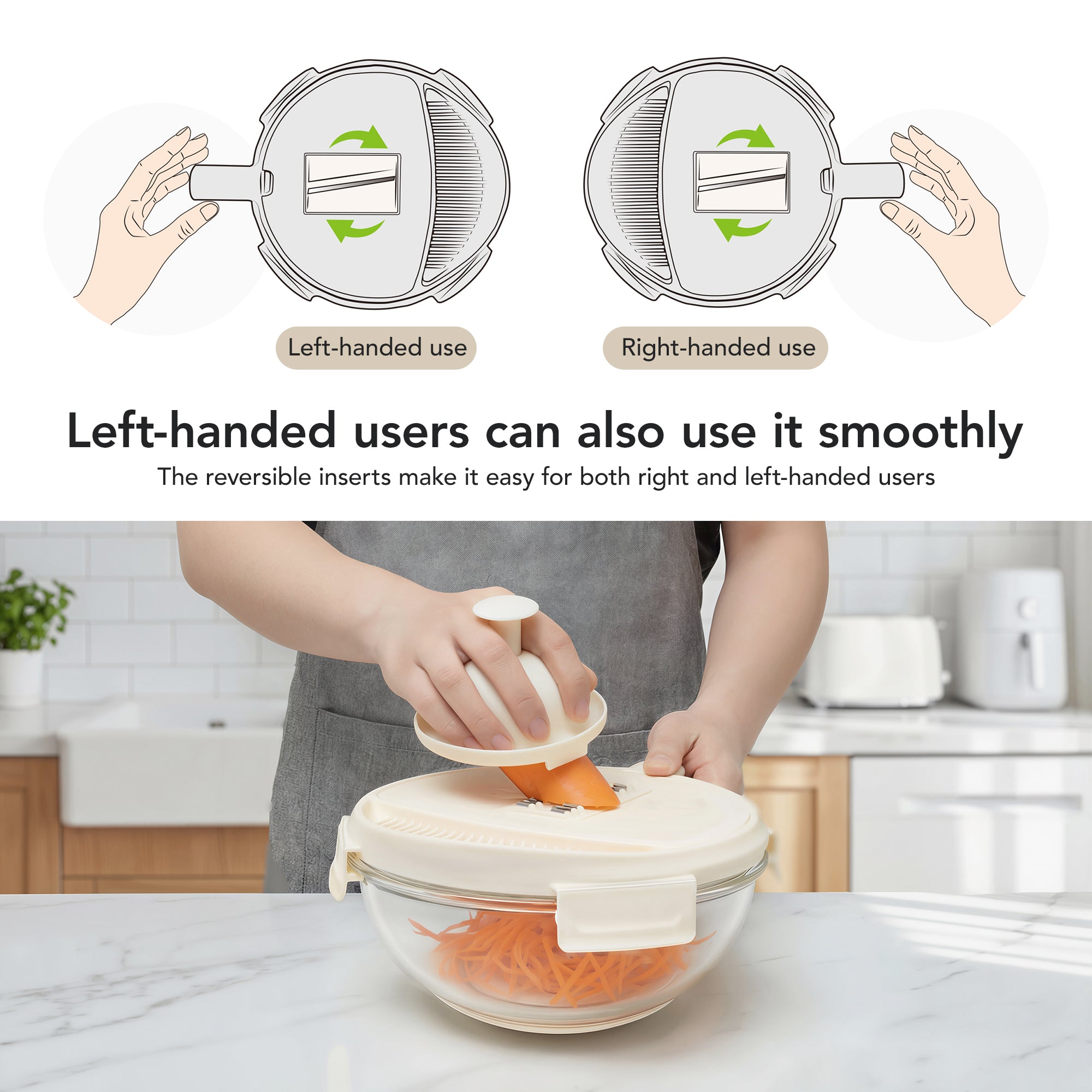 Multipurpose Glass Grater/Salad Bowl