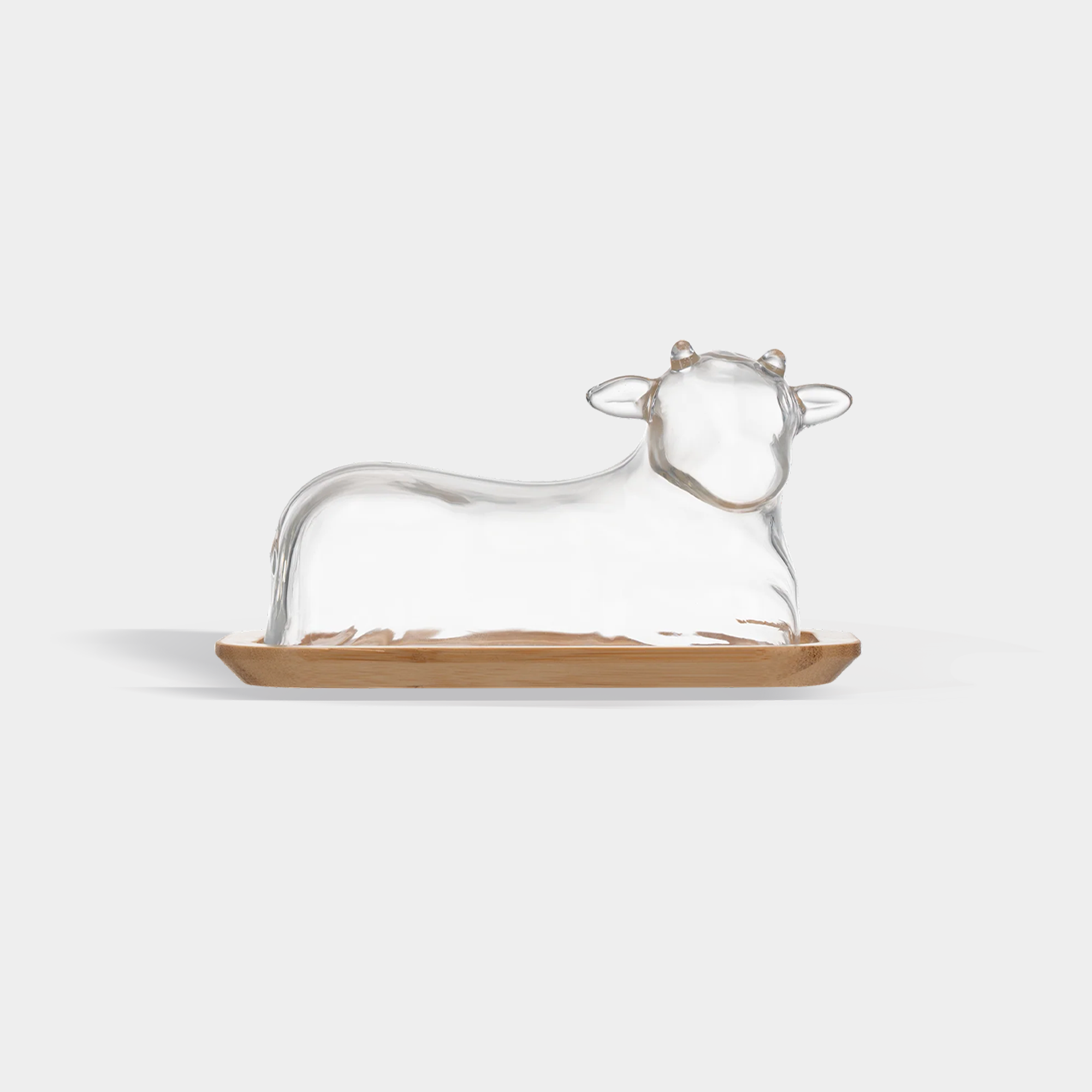 Hand-Blown Cow Butter Dish