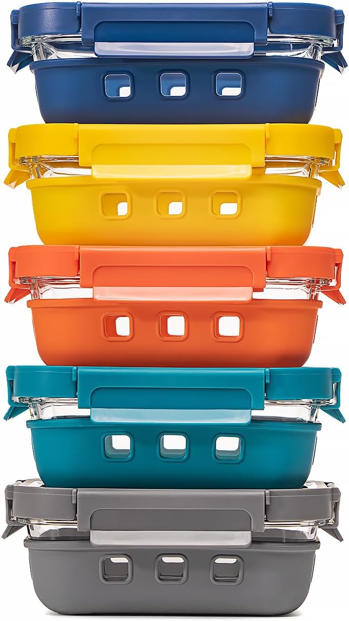 Multicolor Glass Storage Set