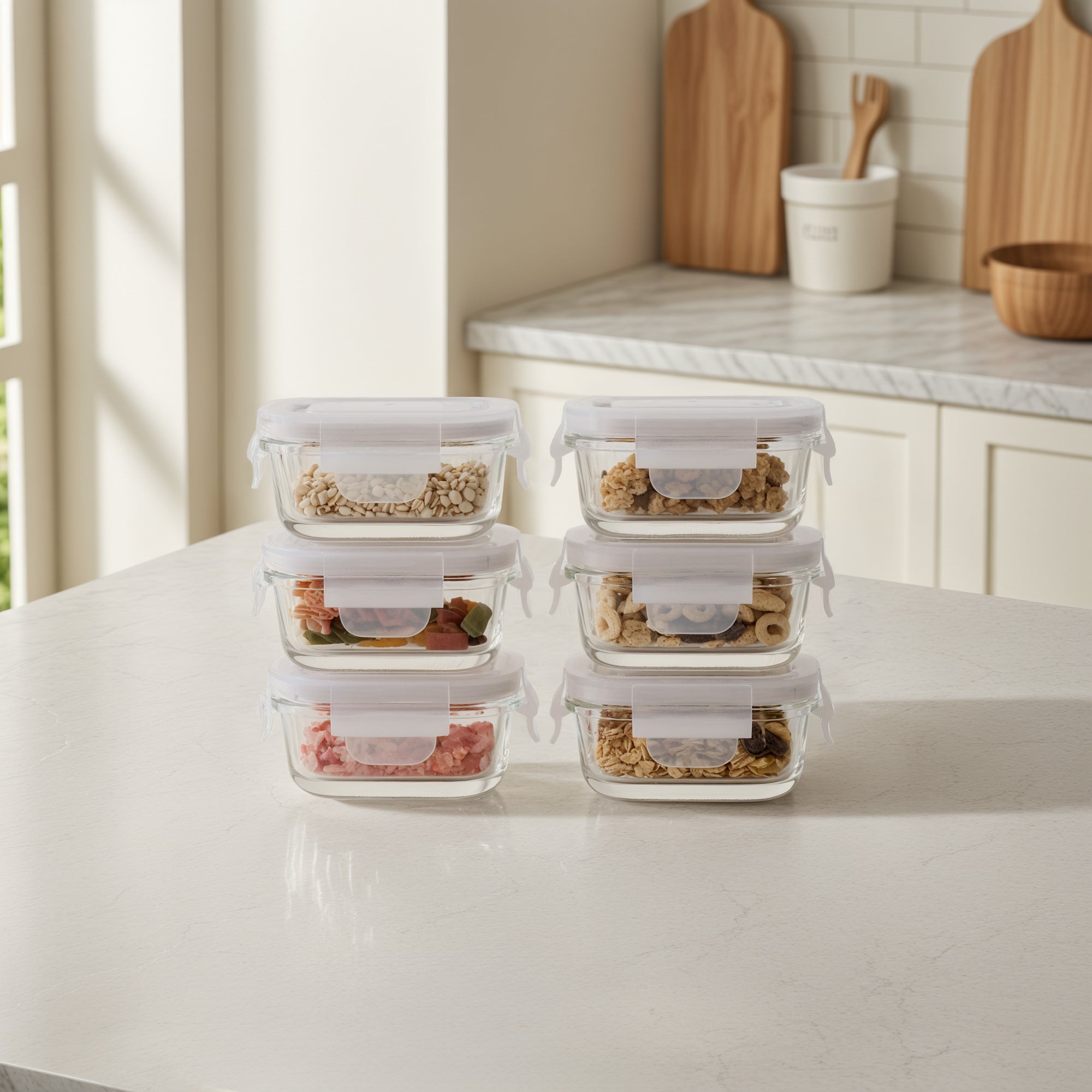 Rectangular Mini Glass Container Set