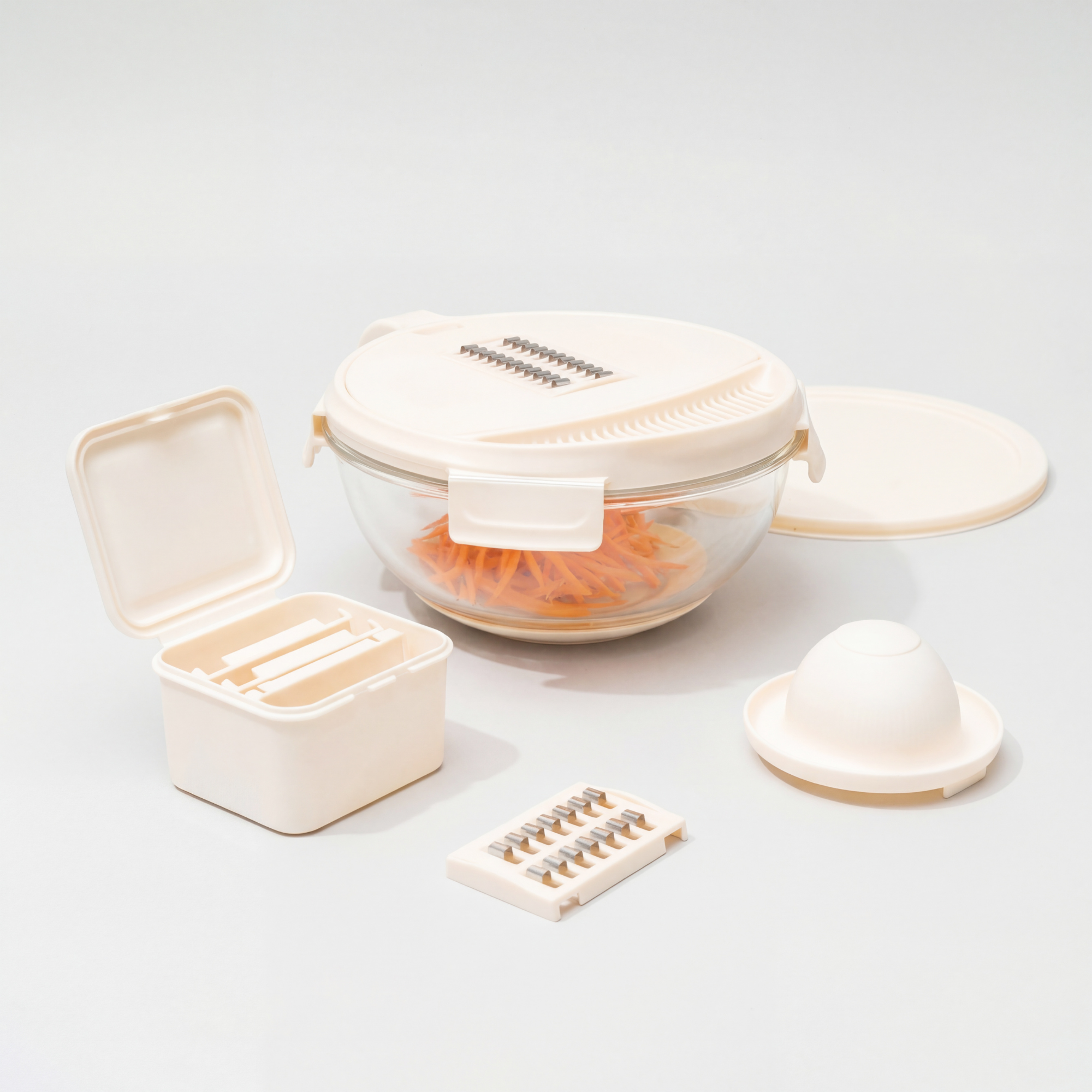 Multipurpose Glass Grater/Salad Bowl