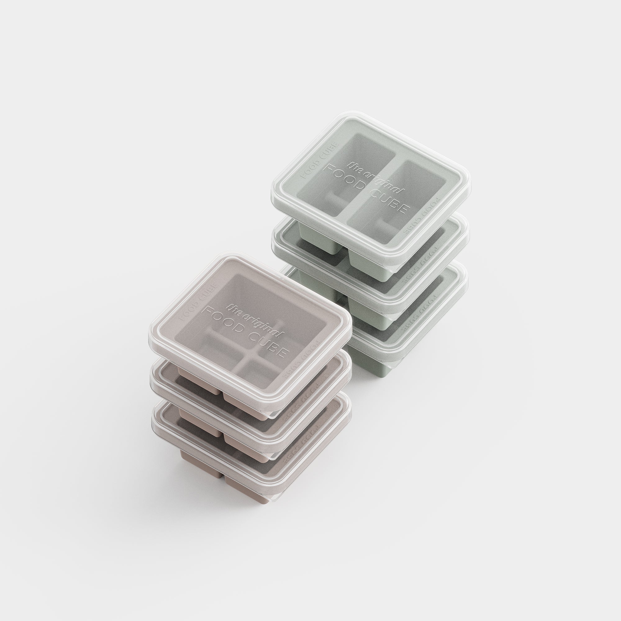 Silicone Food Cube Tray Set | 6-Piece Compact Freezer Set