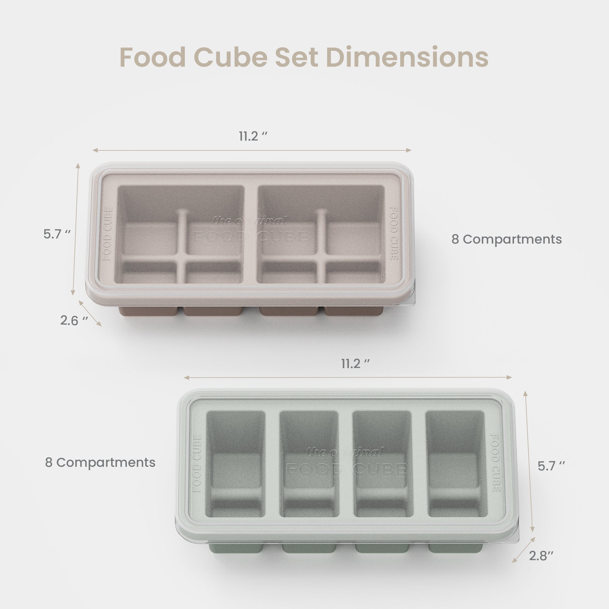 Silicone Food Cube Tray Set | 2-Piece Everyday Portion Set