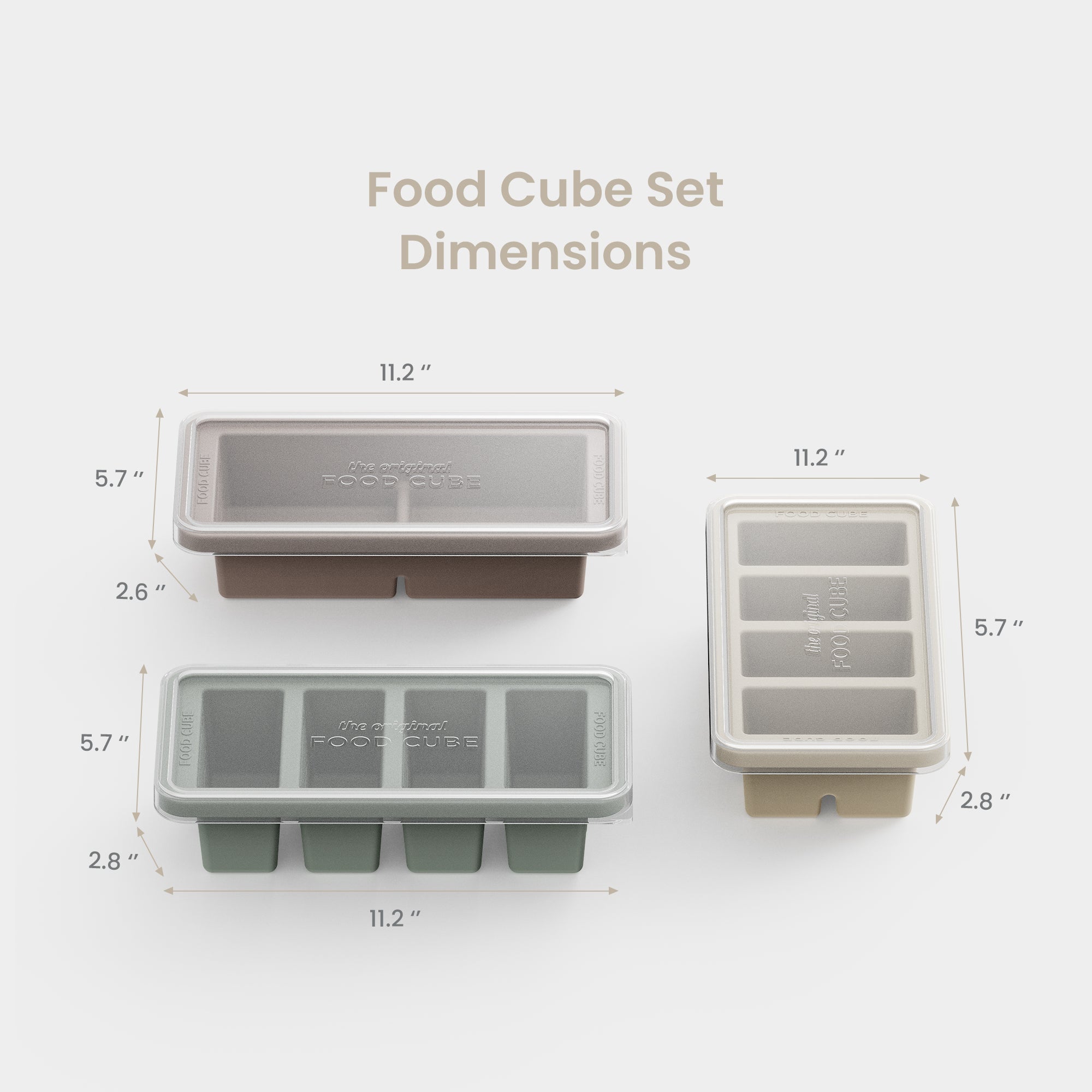 Silicone Food Cube Tray Set | 3-Piece Mixed Portion Set