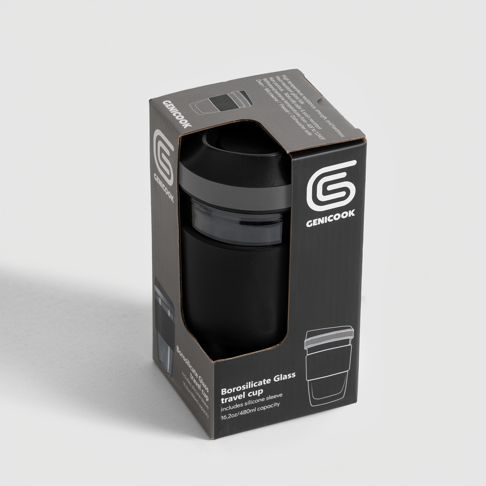 Borosilicate Glass Coffee Cup - Black