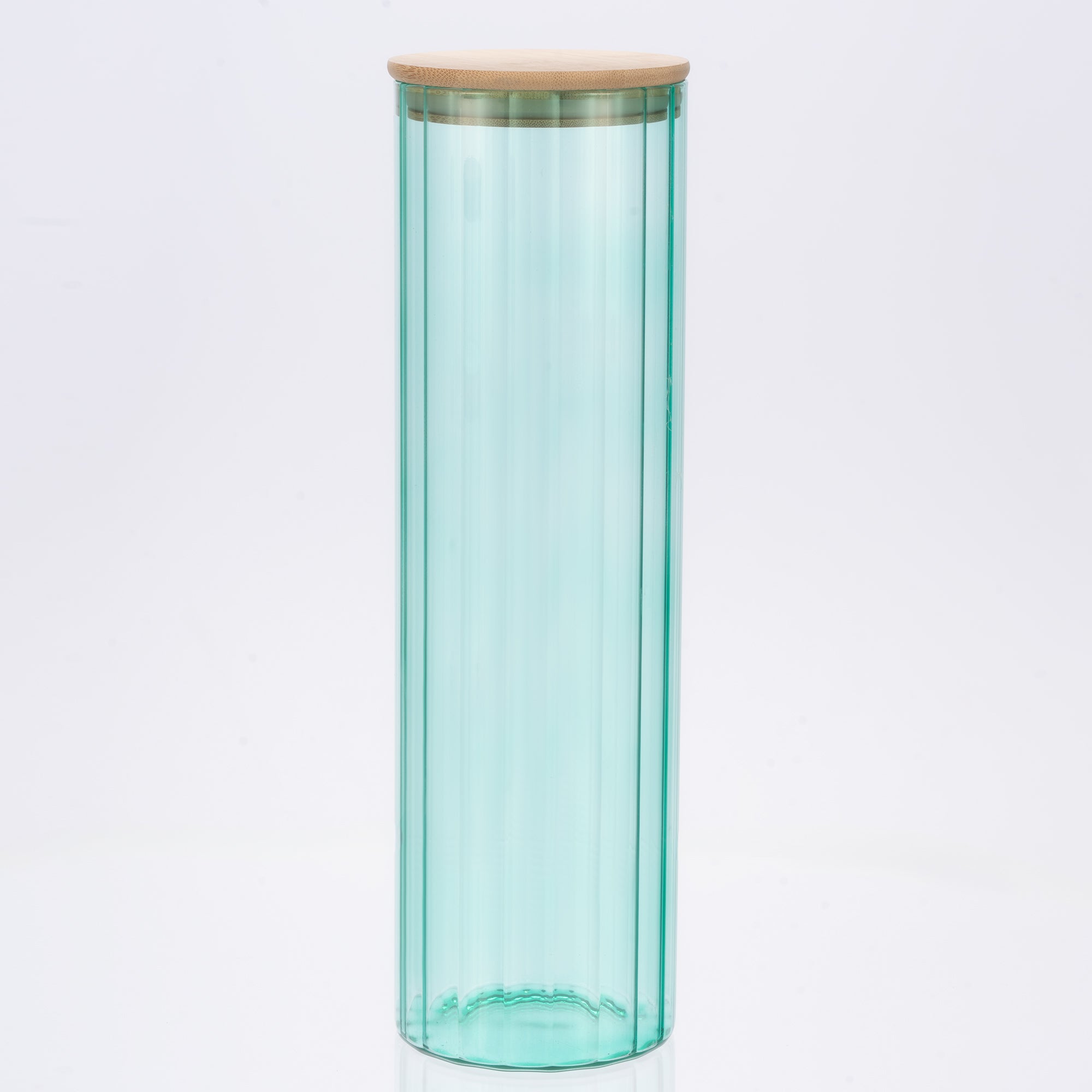 Glass Canister Set & Bamboo Lid - Emerald Green