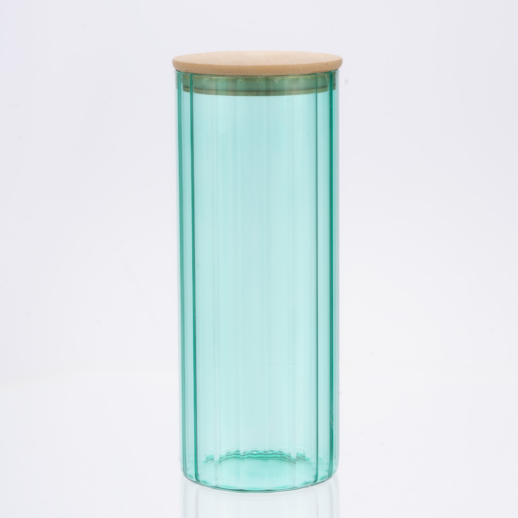 Glass Canister Set & Bamboo Lid - Emerald Green