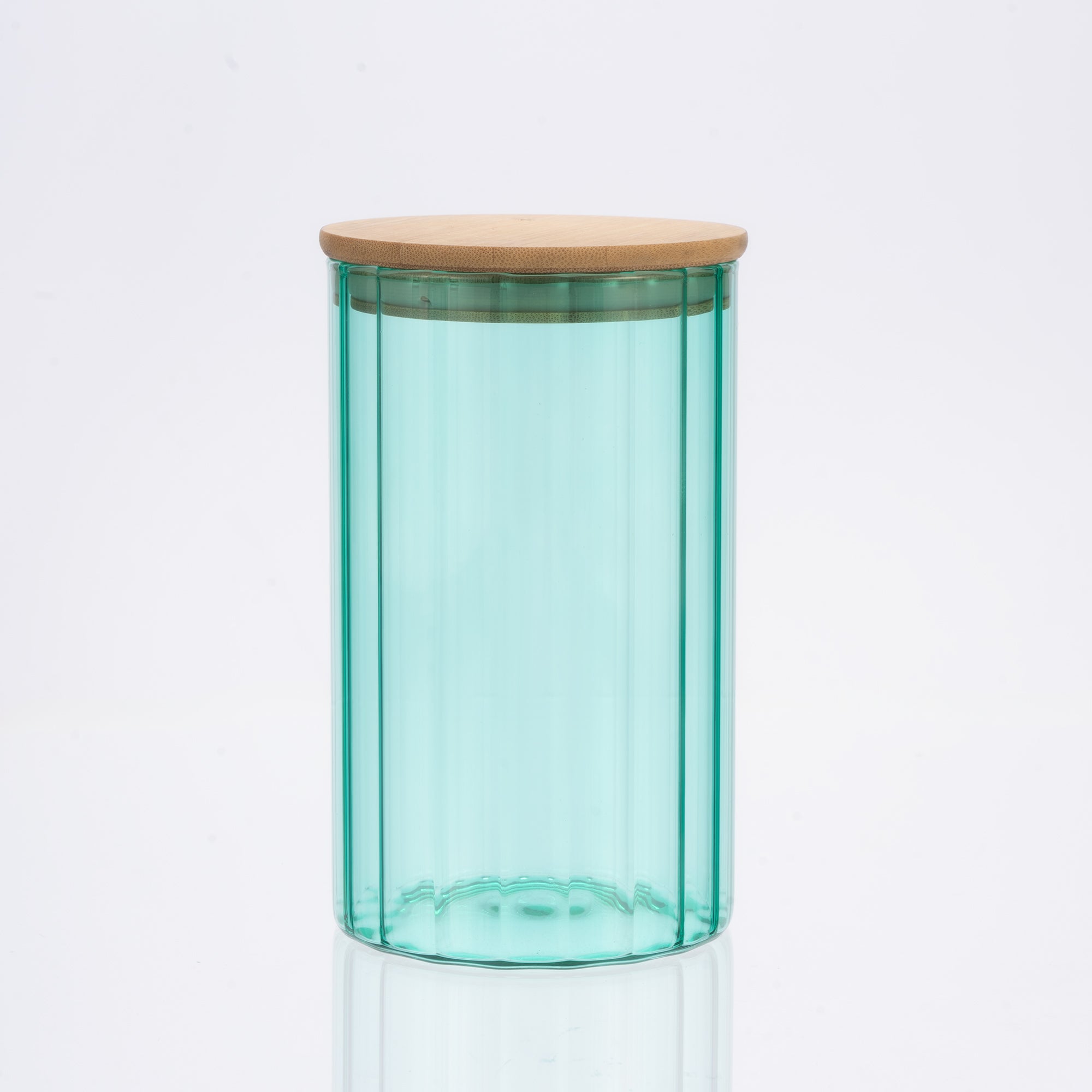 Glass Canister Set & Bamboo Lid - Emerald Green