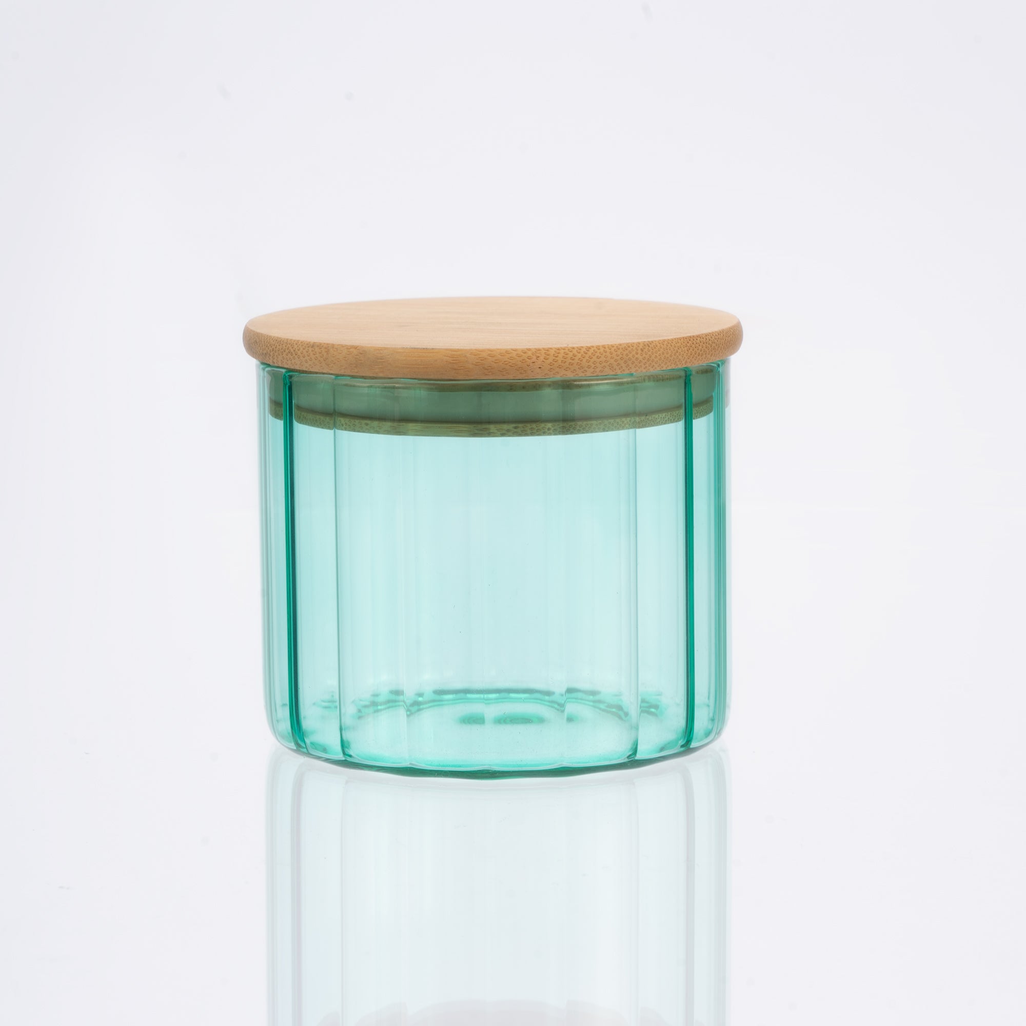 Glass Canister Set & Bamboo Lid - Emerald Green