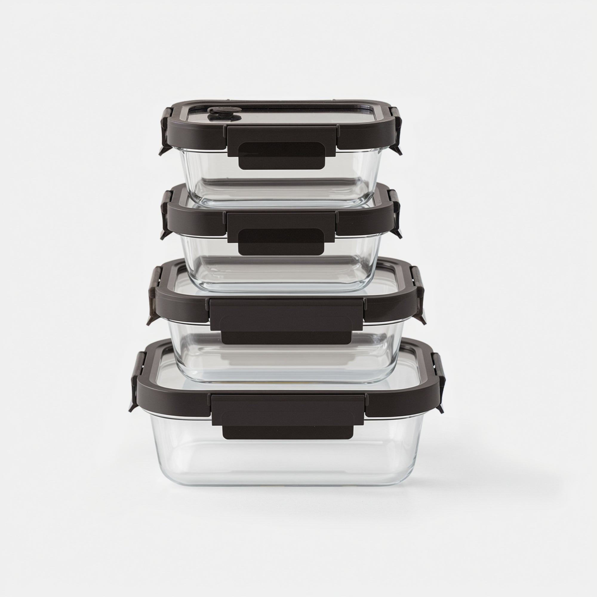 Rectangular Glass Container Set (Espresso, 4-pc)
