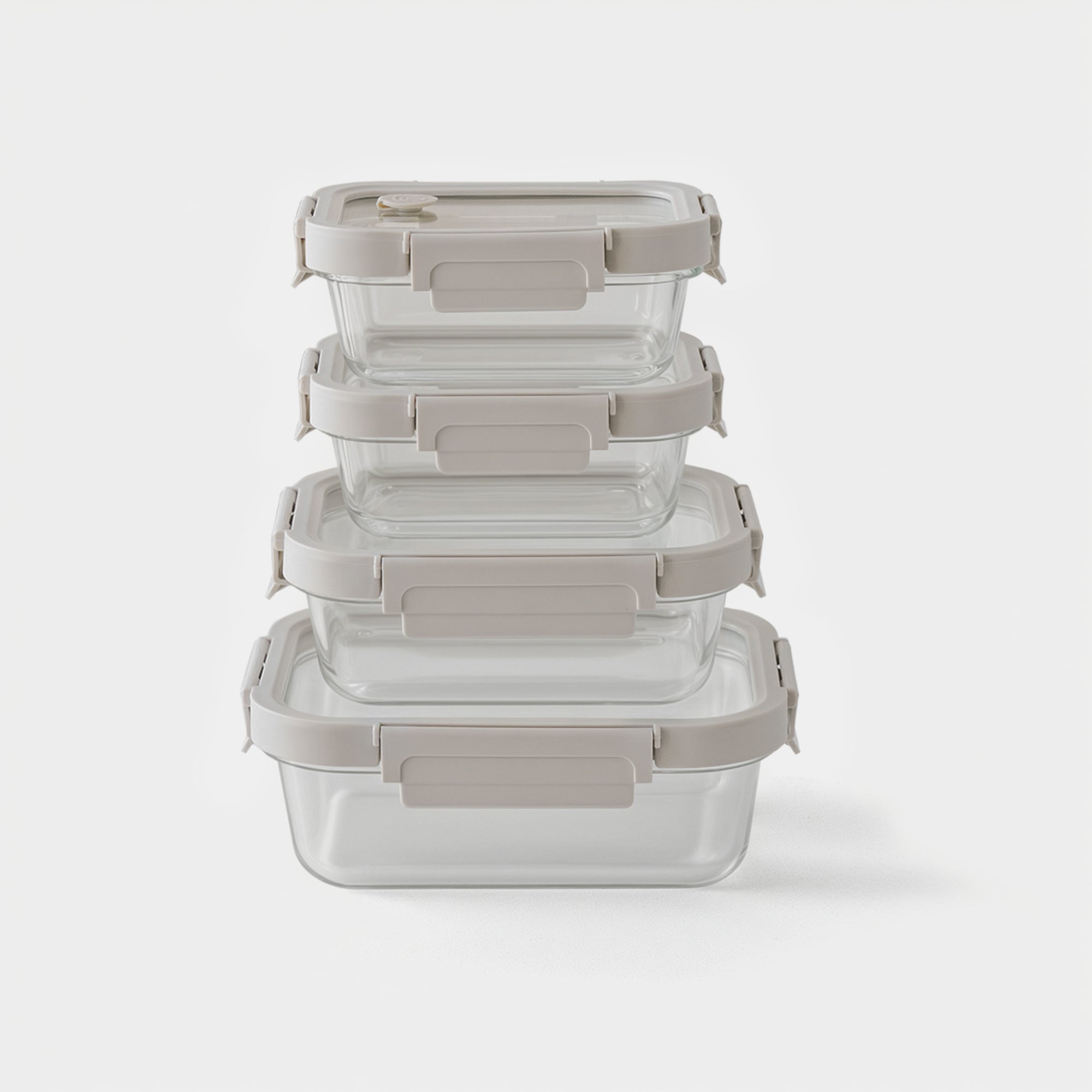 Rectangular Glass Container Set (Vanilla, 4-pc)