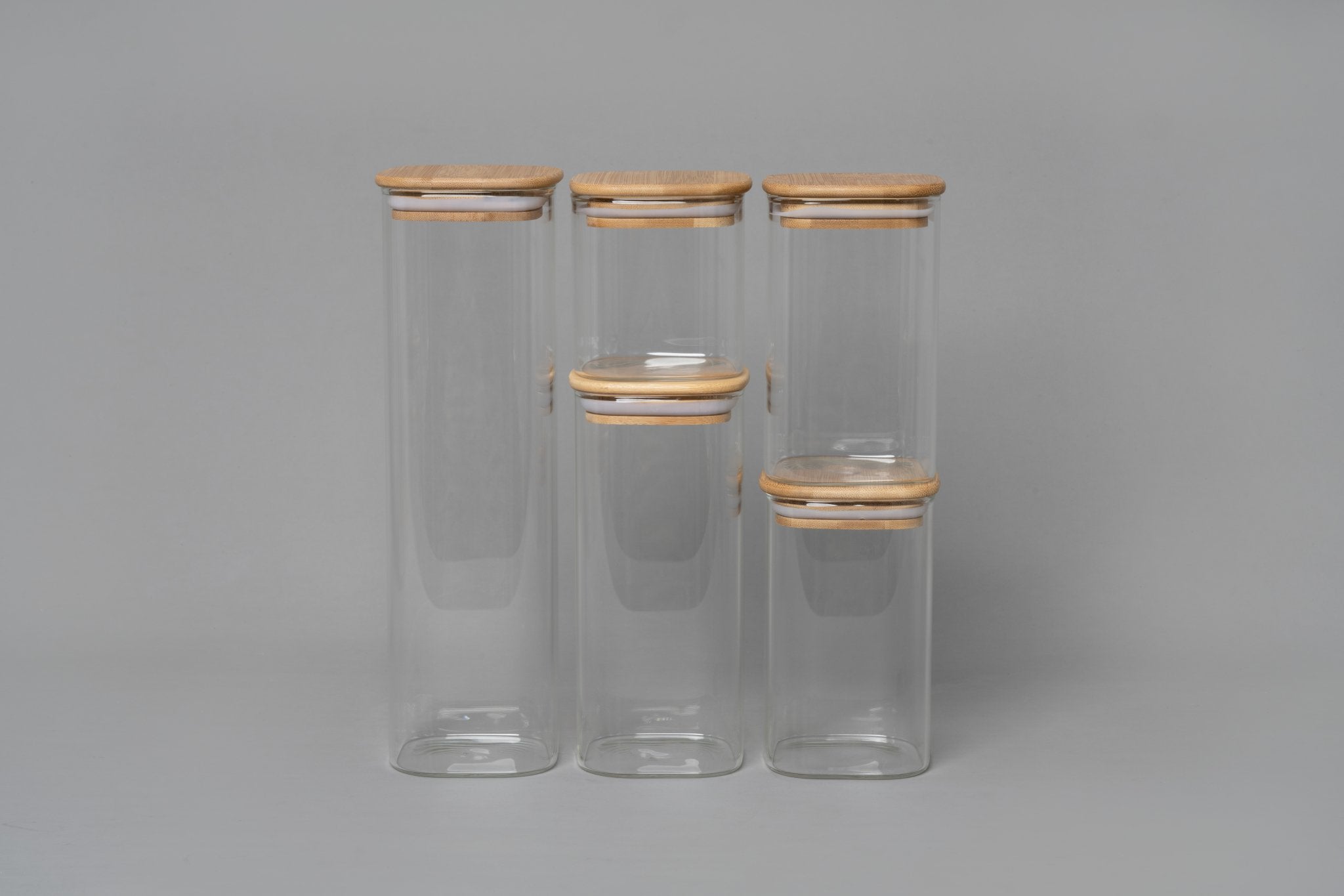 Glass Canister Set & Bamboo Lid