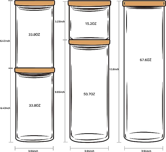 Glass Canister Set & Bamboo Lid