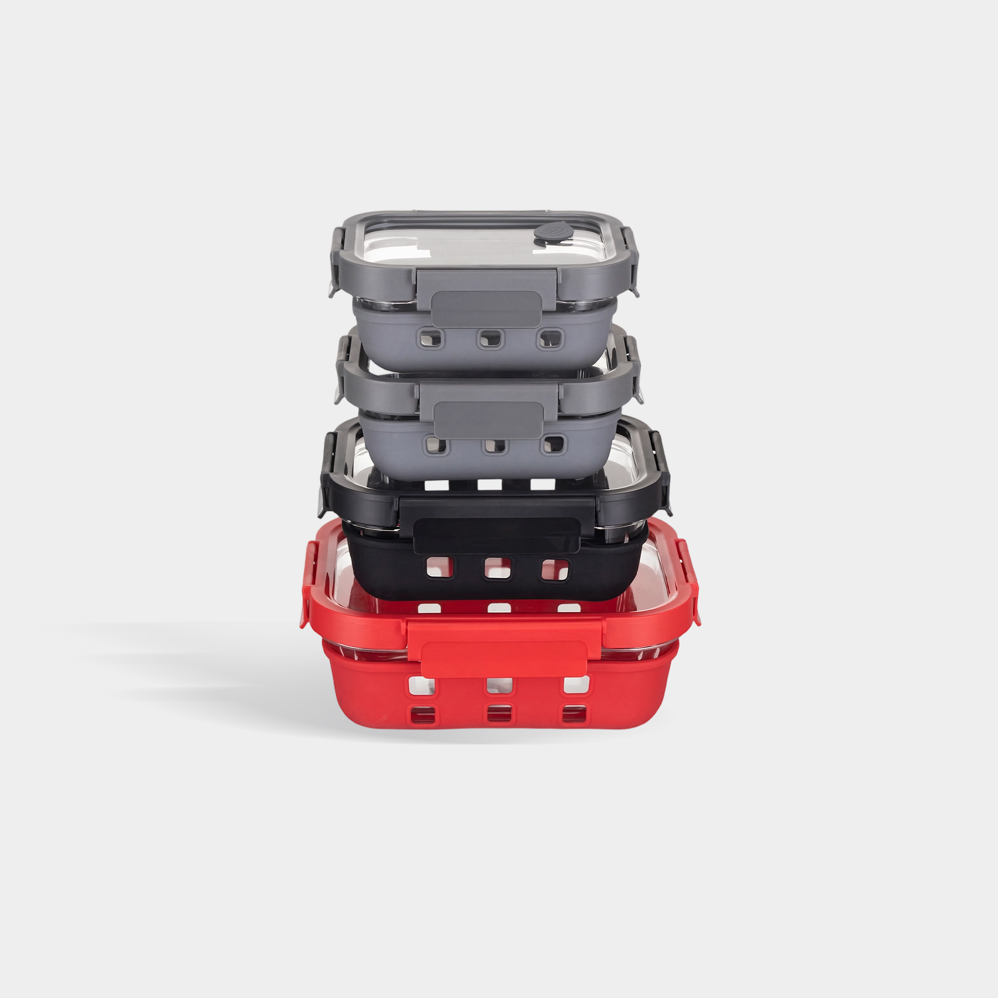 Rectangular Glass Containers + Lids Set