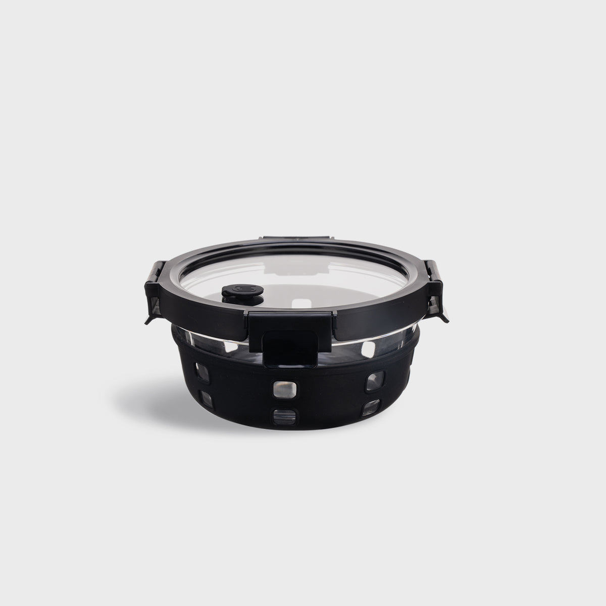 Round Glass Food Container with Silicone Cover