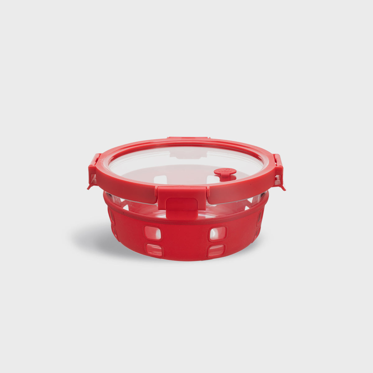 Round Glass Food Container with Silicone Cover