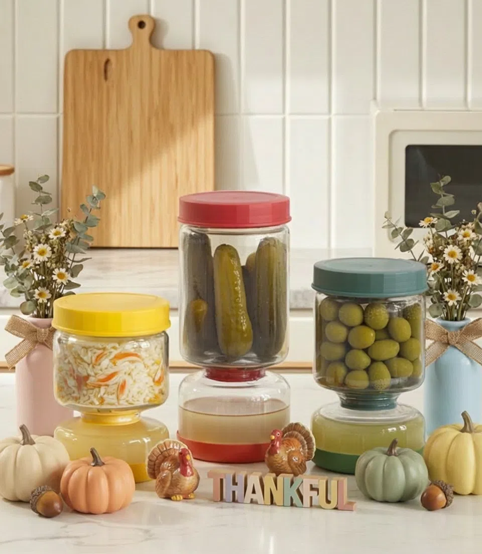 Glass Flip-Over Pickle Jar Set