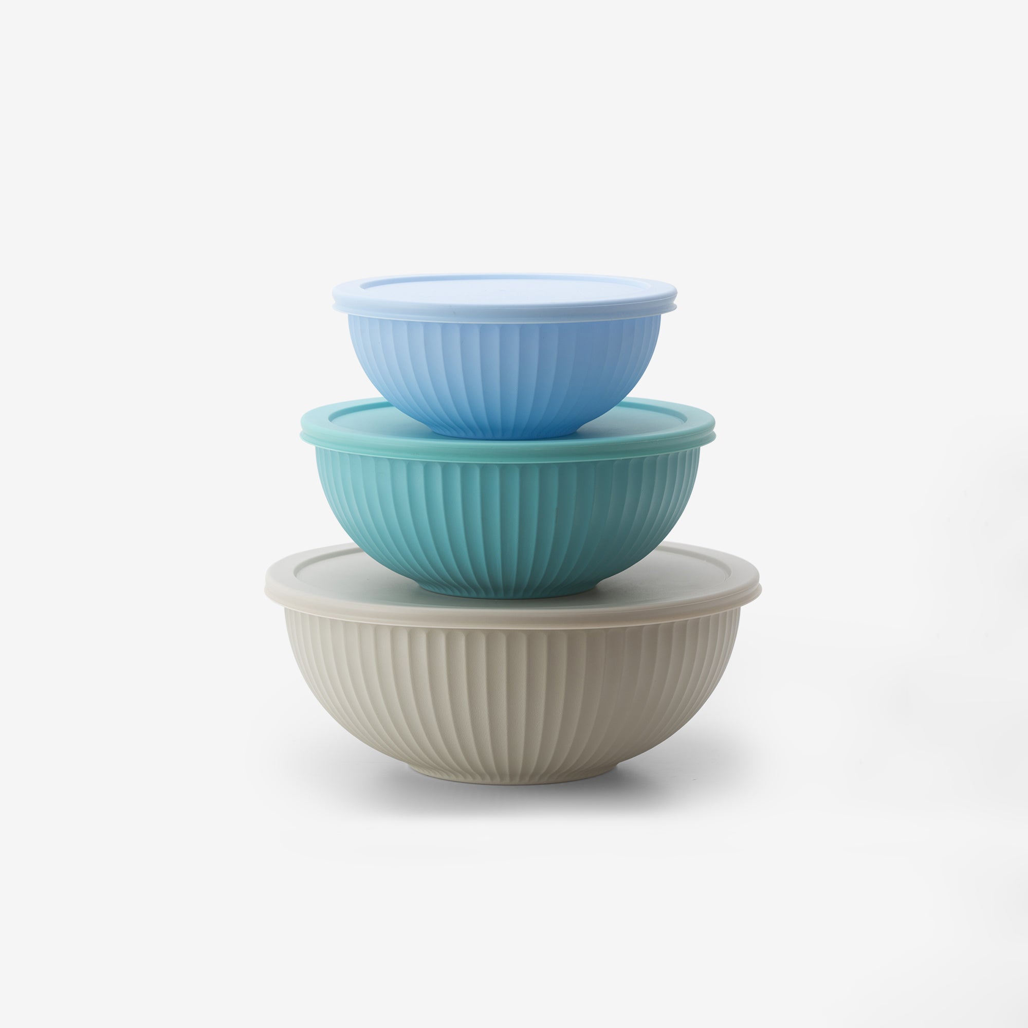 Rainbowl Borosilicate Glass Mixing Bowls Set of 3 with Lids, Heat