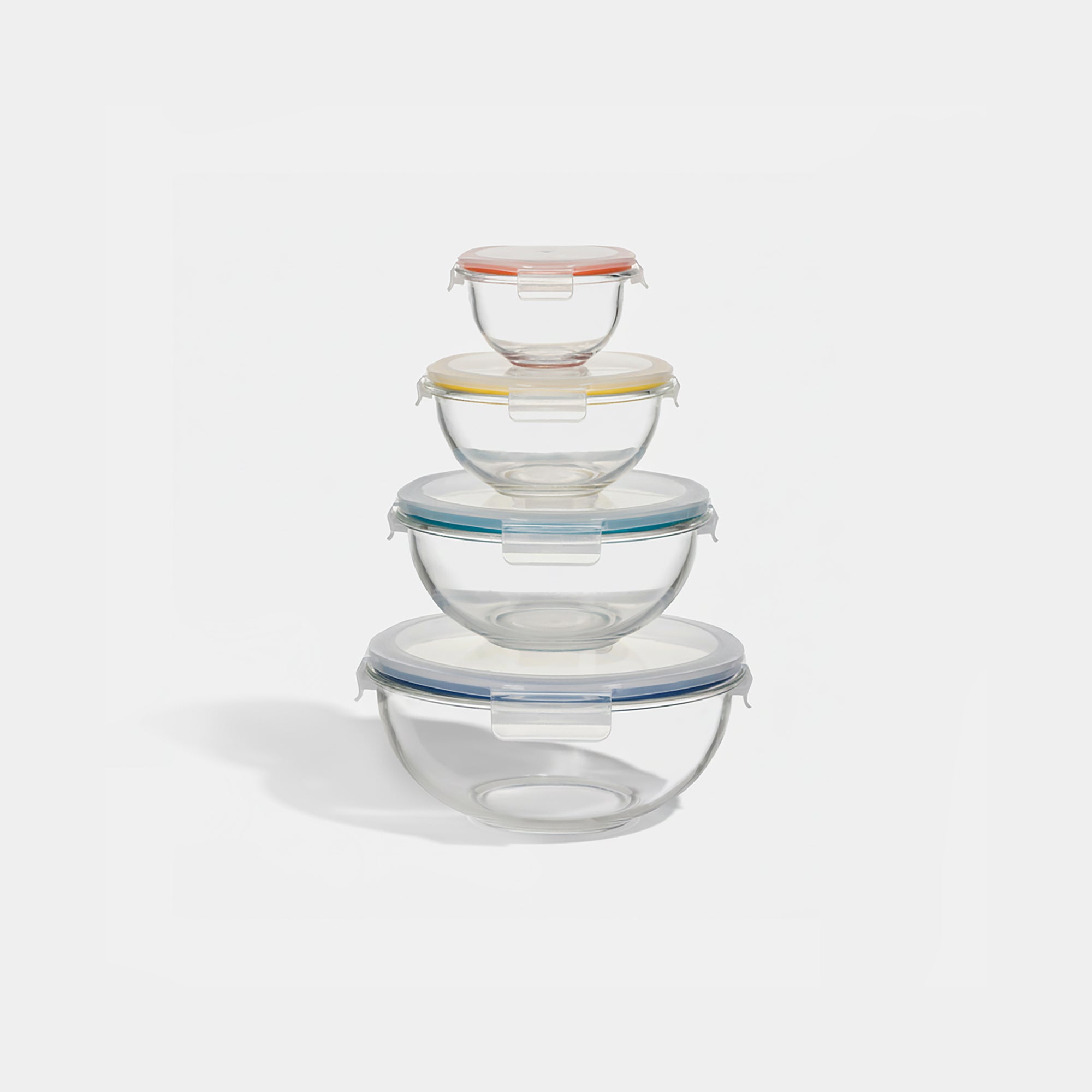 Borosilicate Glass Mixing & Storage Bowl Set with Leak‑Proof Lids