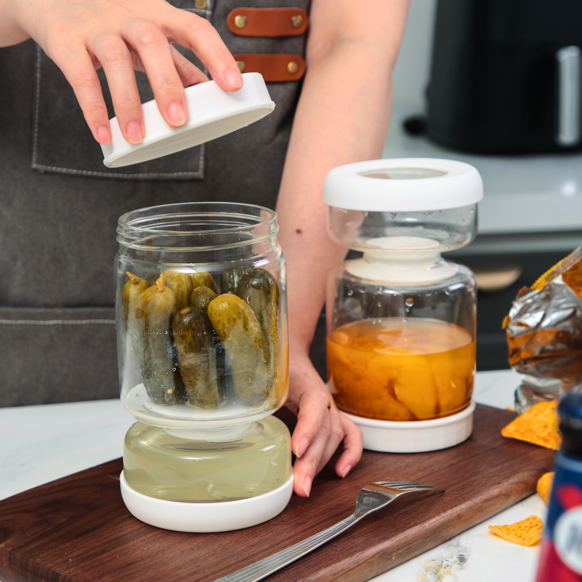 Glass Flip-Over Pickle Jar