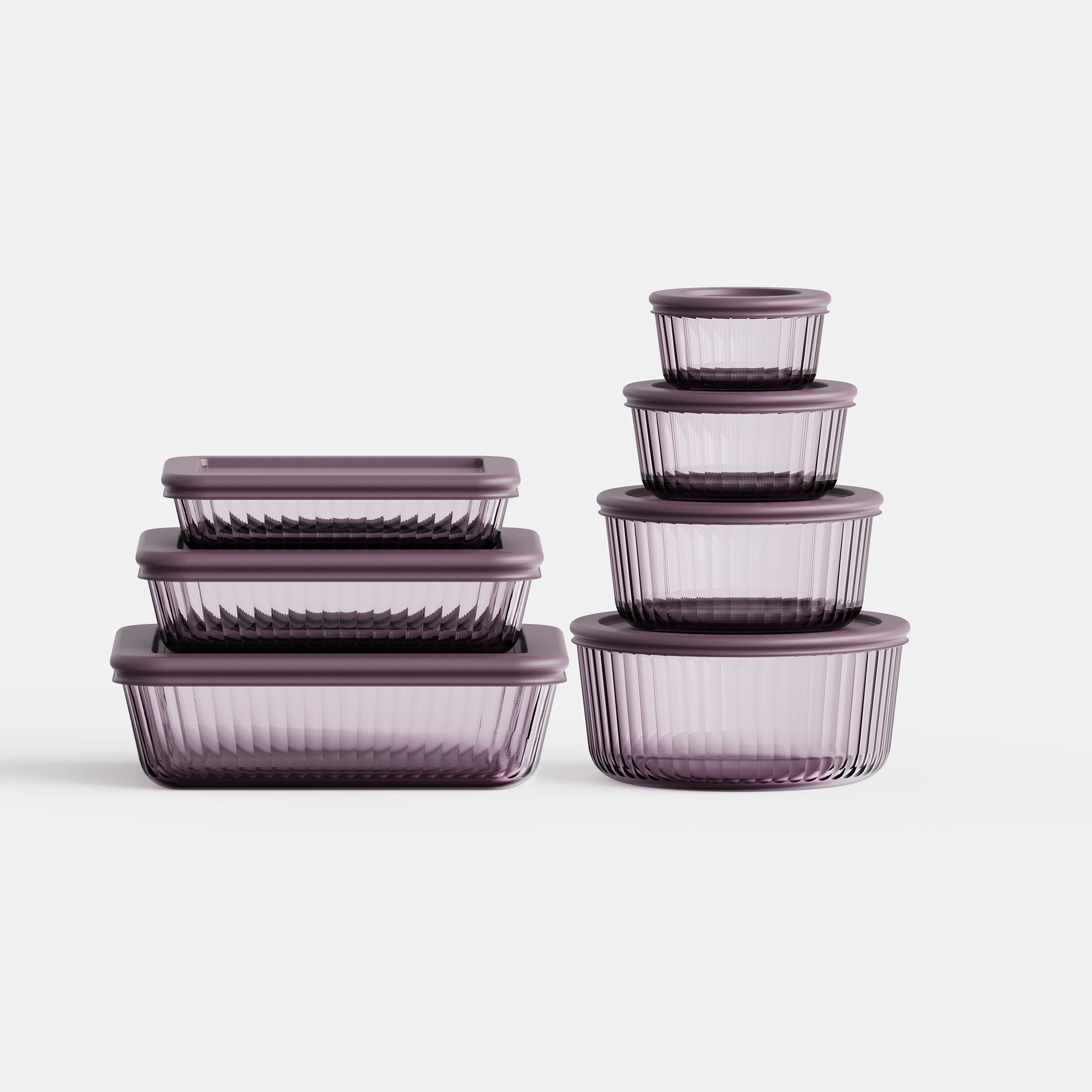 Stria Plum Round Set (3 Containers)