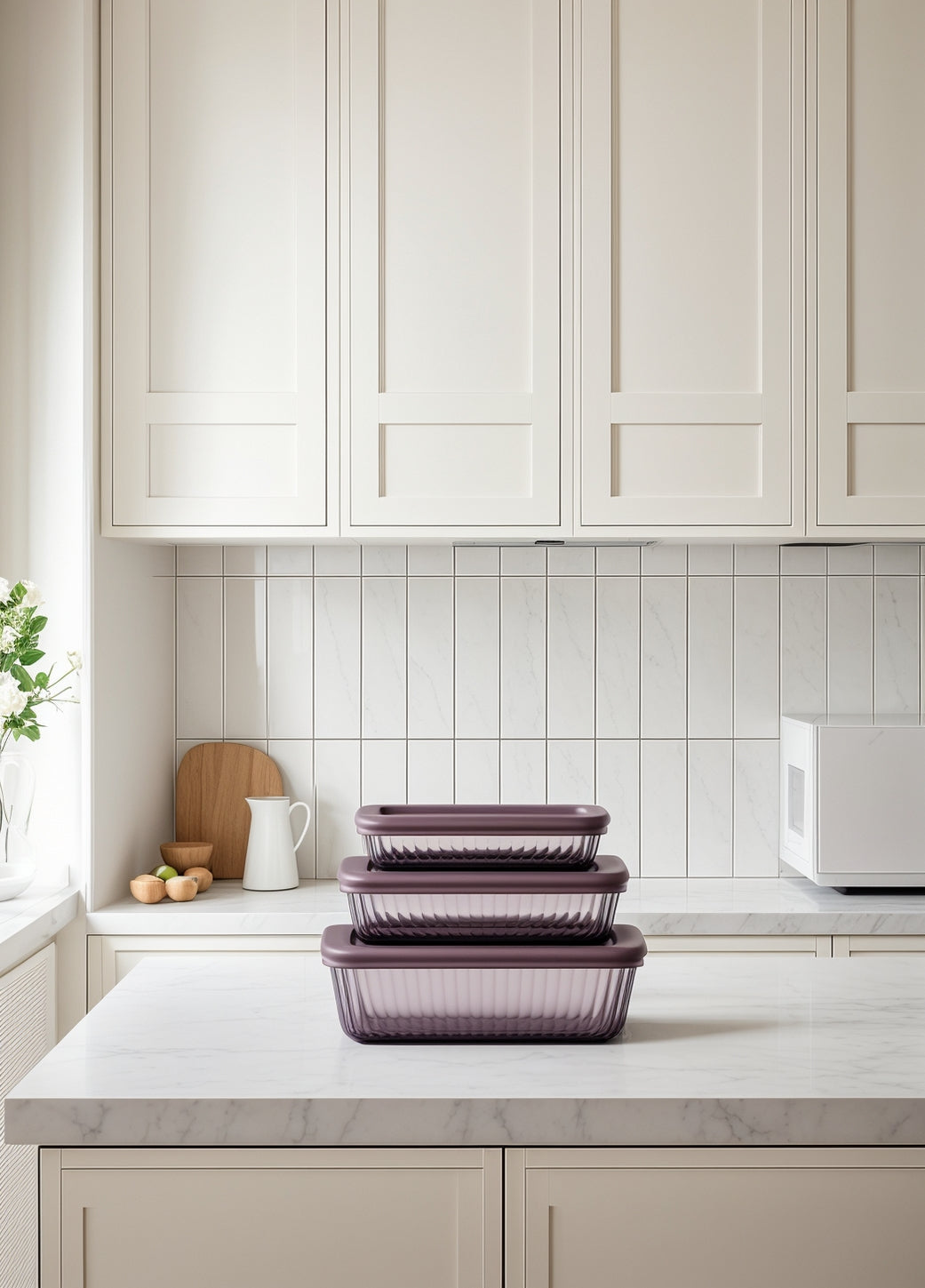 Stria Plum Rectangular Set (3 Containers)