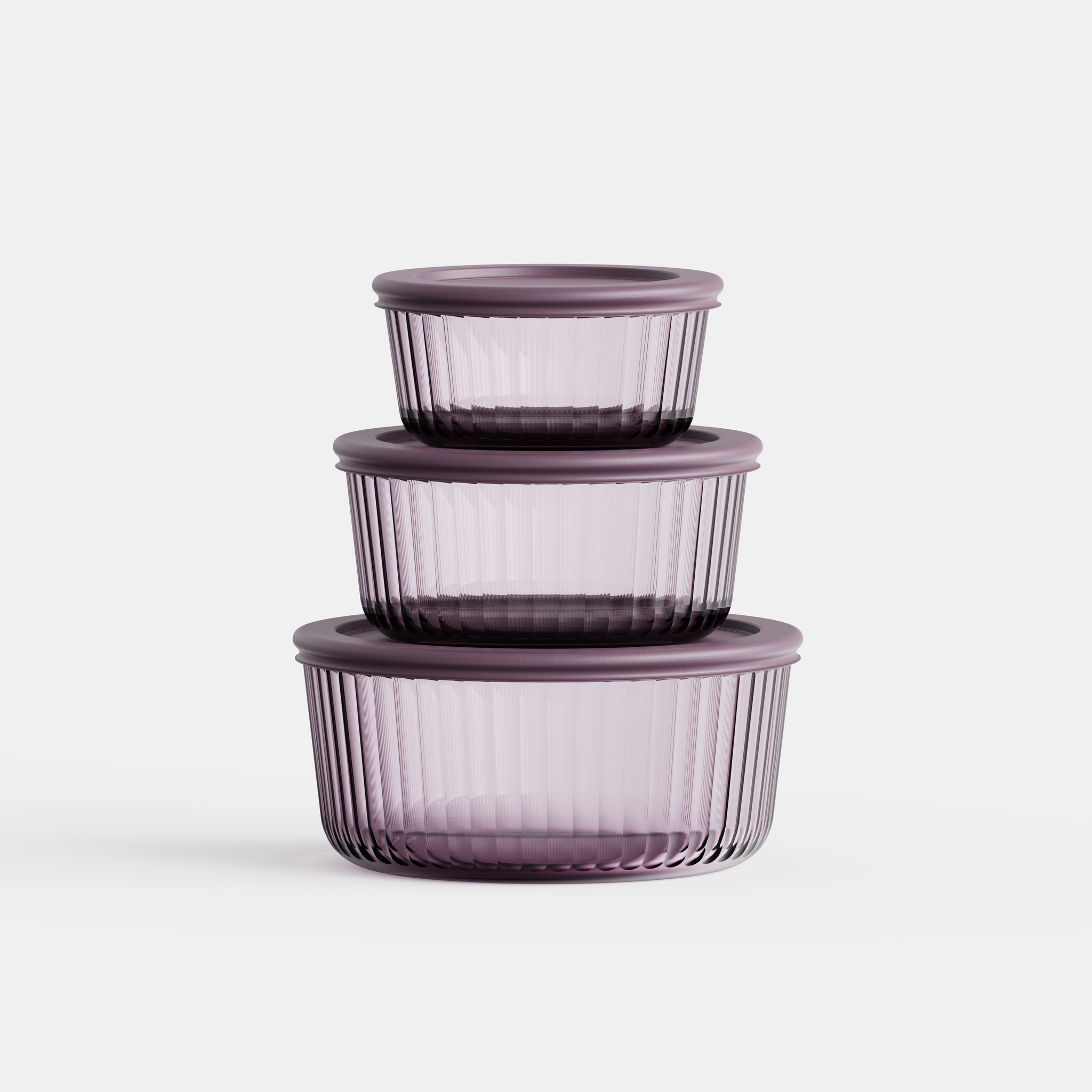 Stria Plum Round Set (3 Containers)