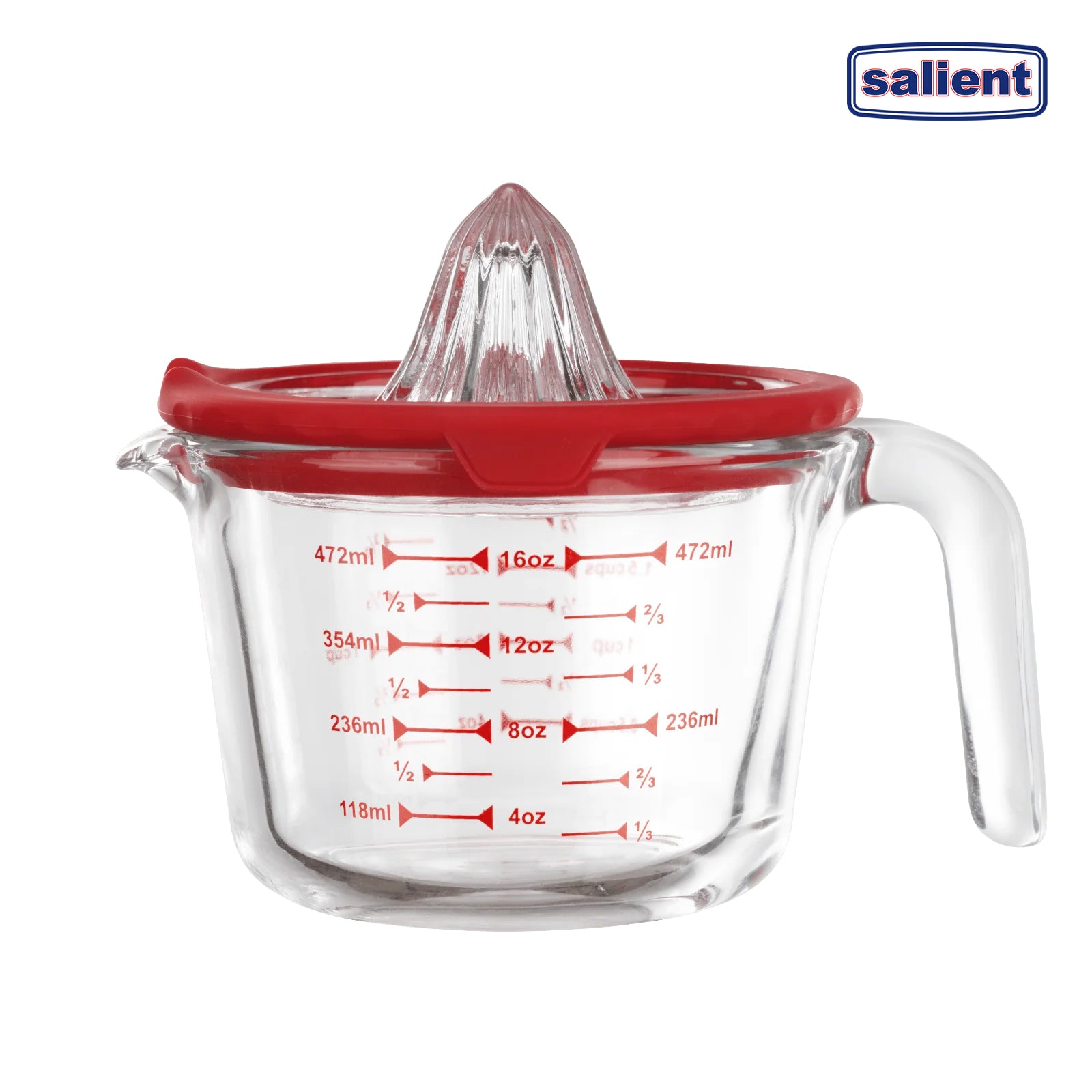 Salient 2-in-1 Glass Citrus Juicer & Precision Measuring Cup