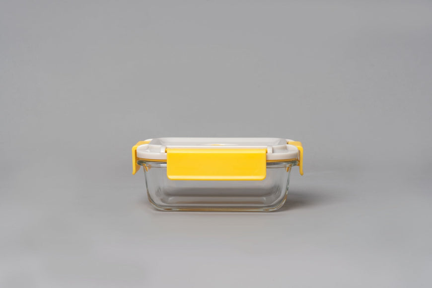 GENI-FRESH Vacuum Sealable Glass Container Set & Manual Pump (Yellow) - GenicookGenicook