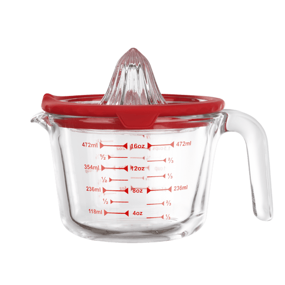 Genicook 2in1 Glass Citrus Juicer & Precision Measuring Cup Genicook
