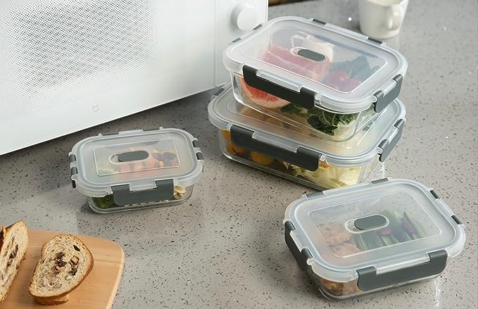 12 oz Microwavable Black Plastic Meal Prep Food Container +Lid Reusable BPA  Free