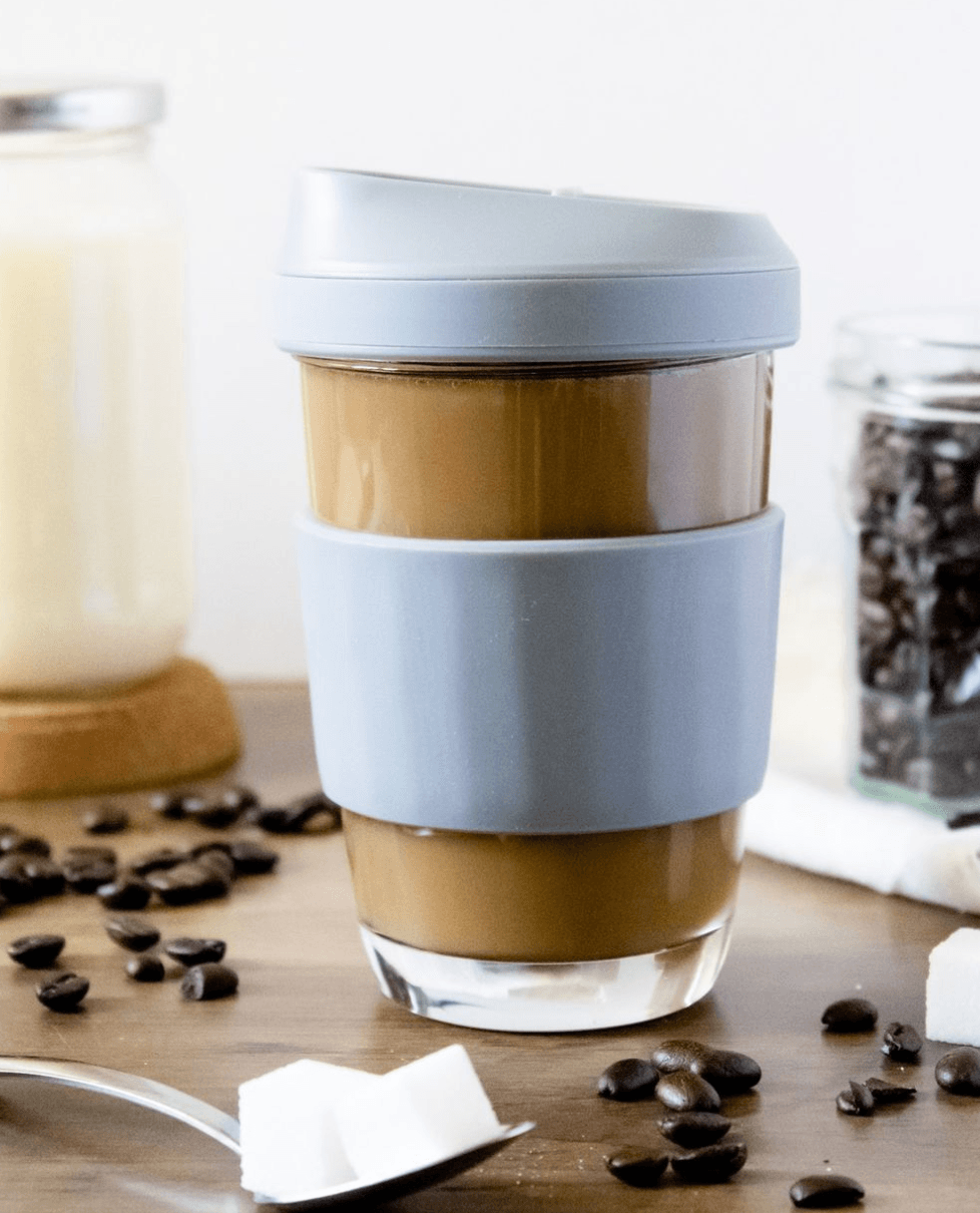 Genicook Borosilicate Coffee Cup with Silicone Wrap,16.2 oz, Tea Cup