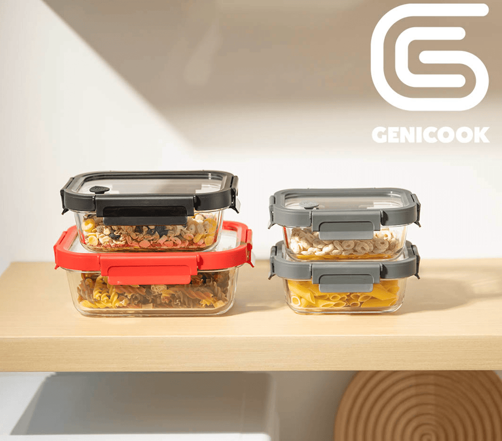 Key Shaped Container Genicook Borosilicate Tempered Glass Food Storage Containers with Pro ...